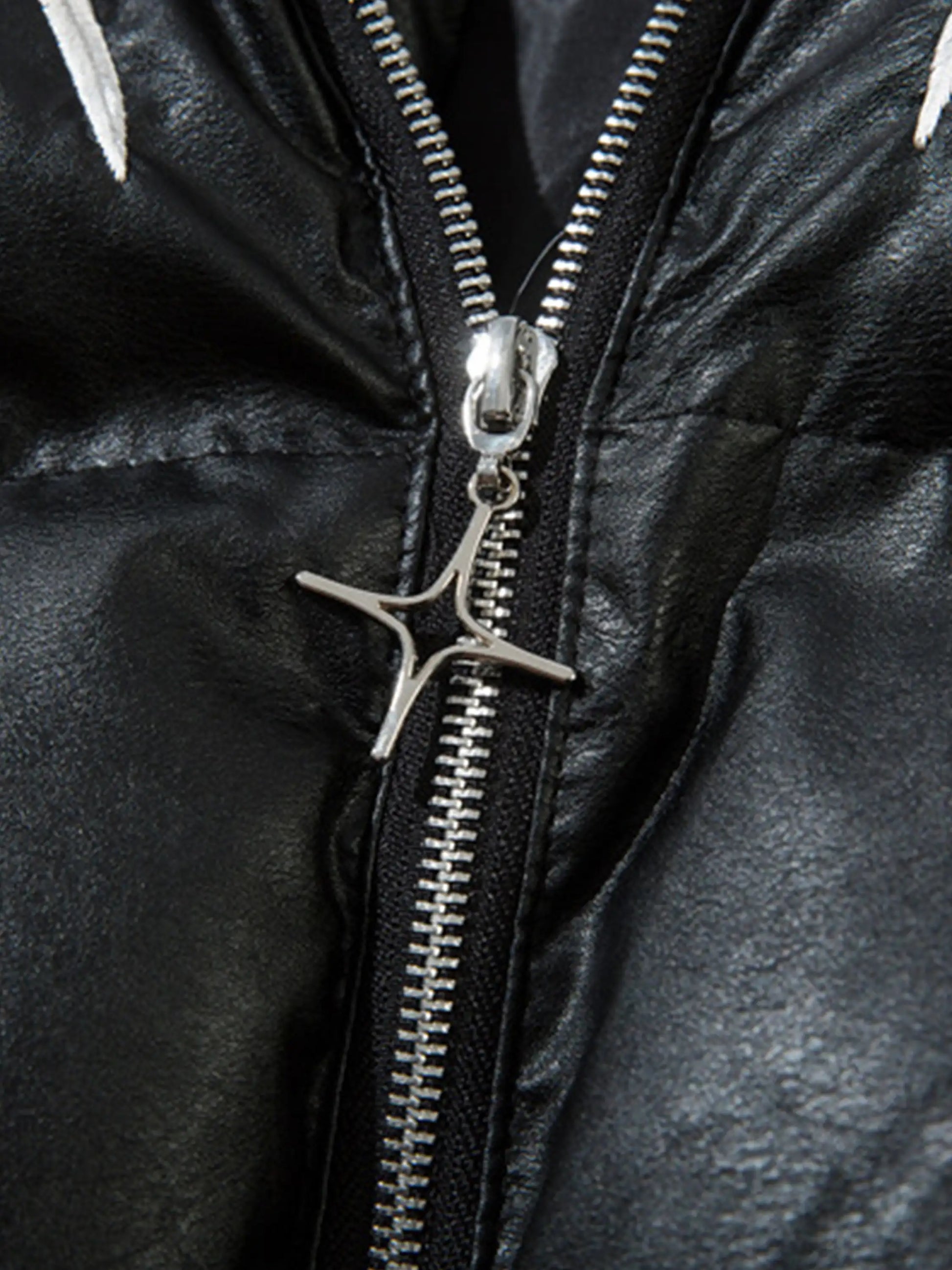 Flame PU Leather Zip-up Jacket