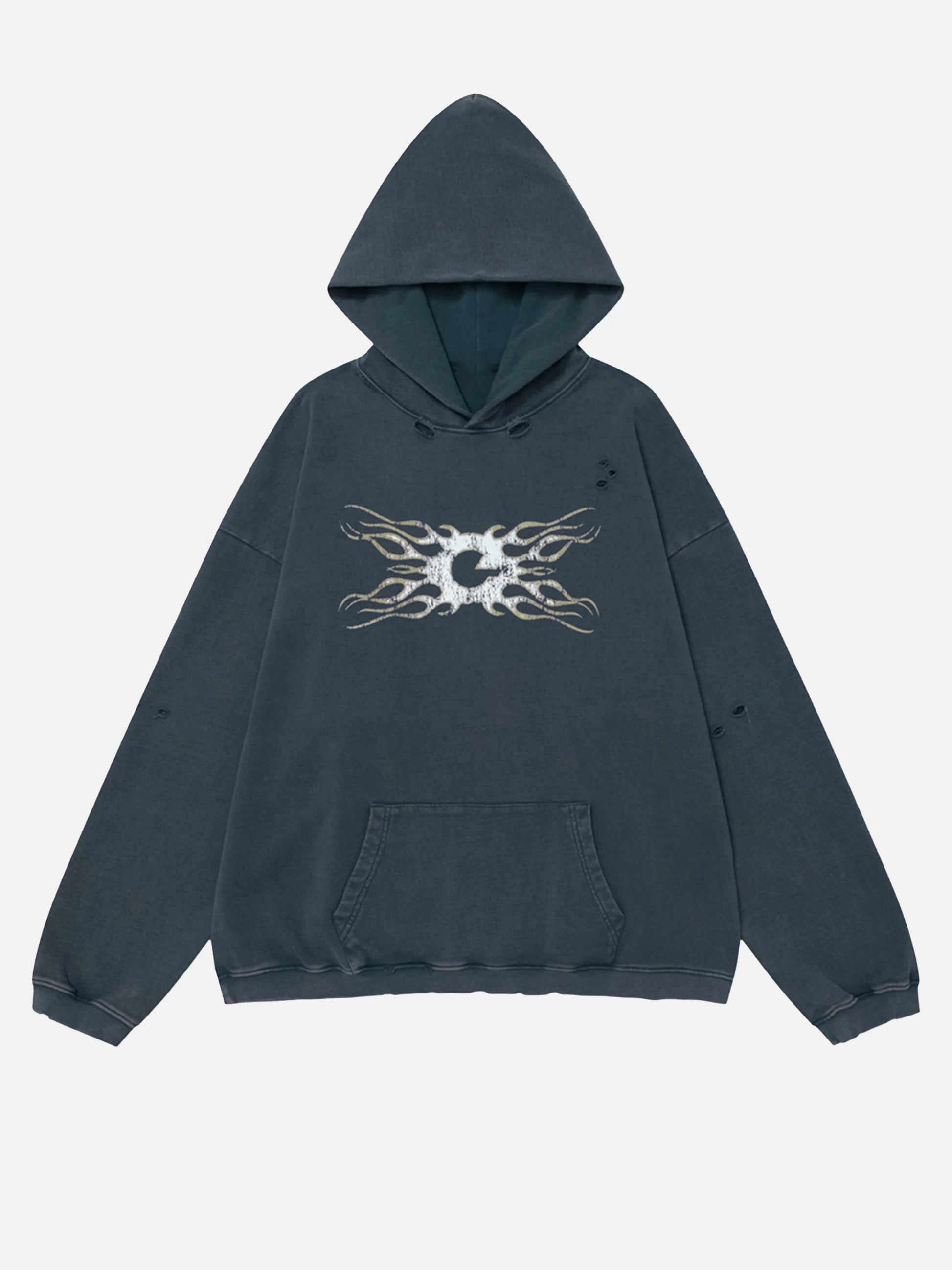 Vintage Distressed Color Oversize Hoodie