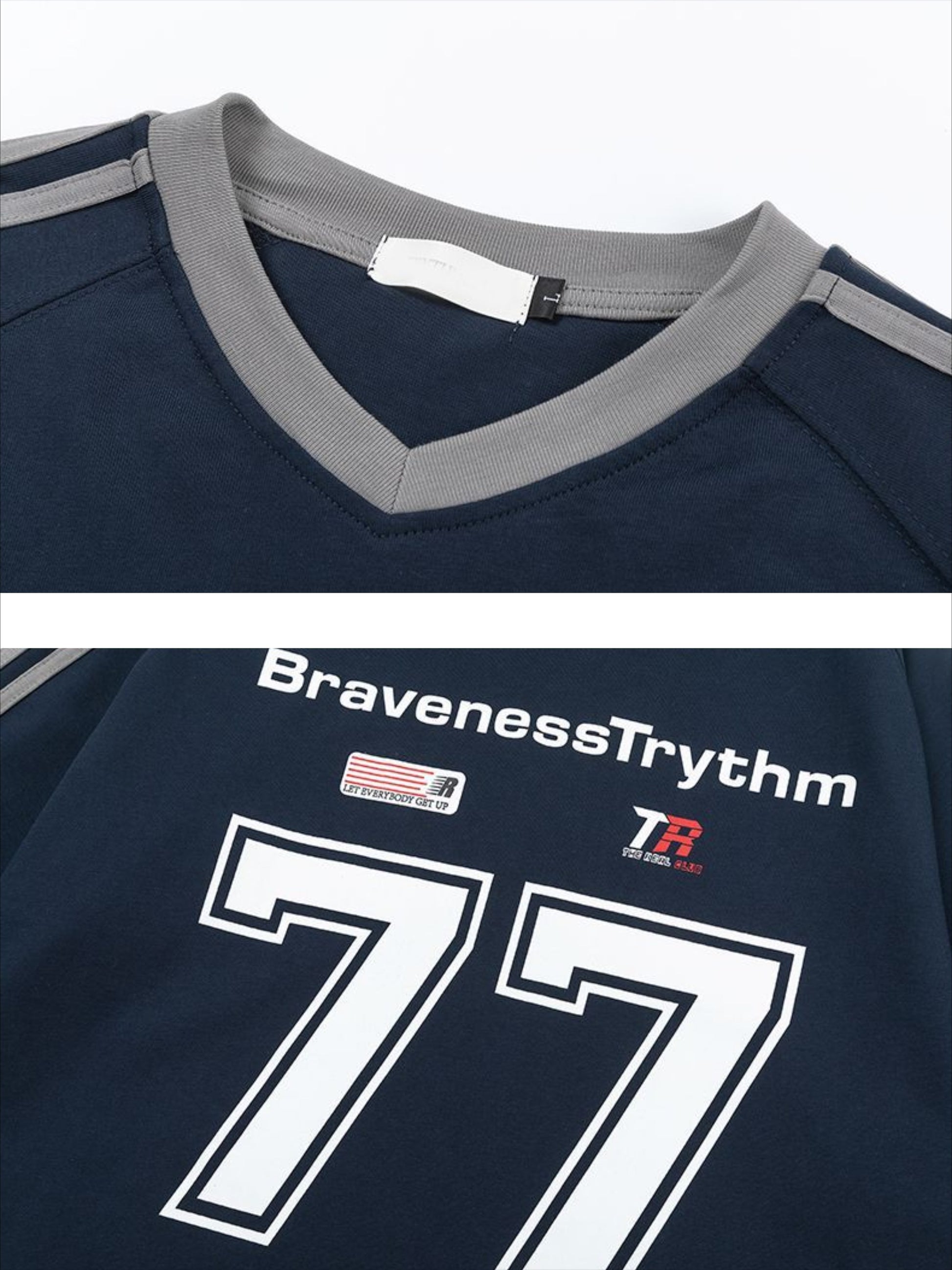 Letter Print Contrasting Colors Stripes Sweatshirt