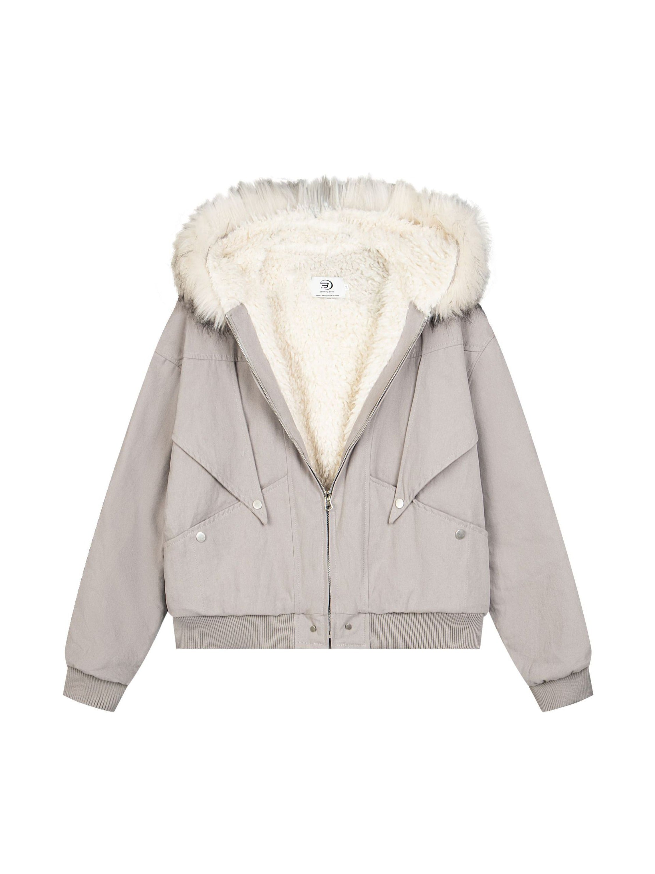 Vintage Button Fur Collar Coat