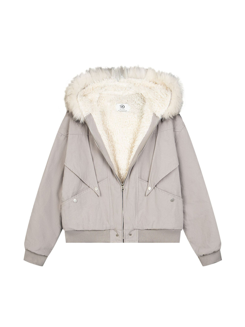 Vintage Button Fur Collar Coat