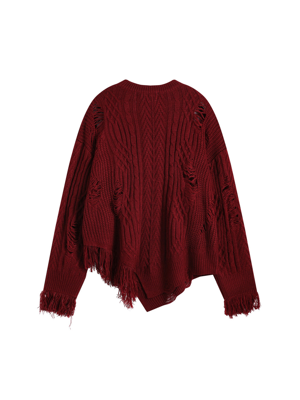 Vintage Irregular Ripped Braided Hops Sweater