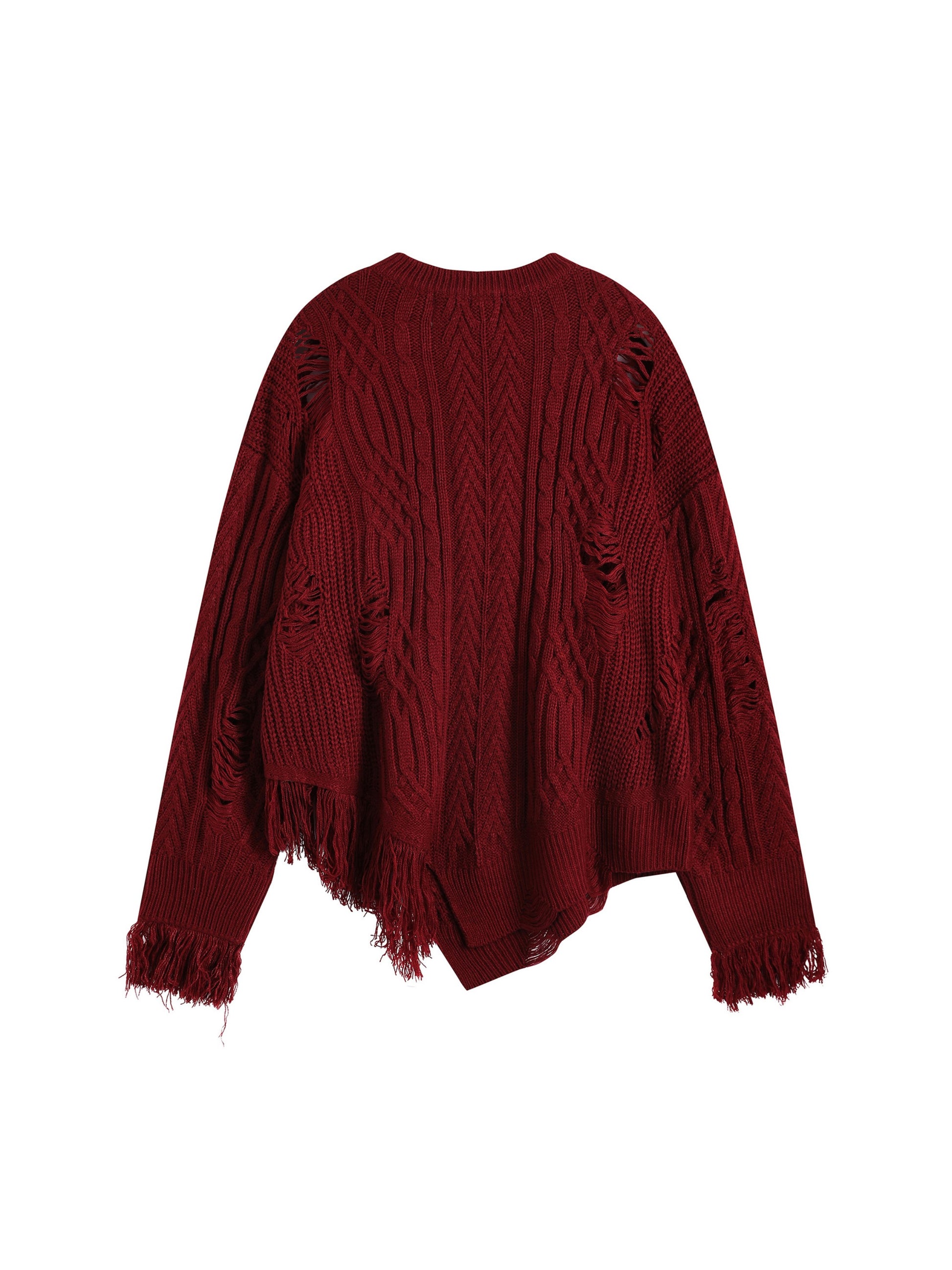 Vintage Irregular Ripped Braided Hops Sweater