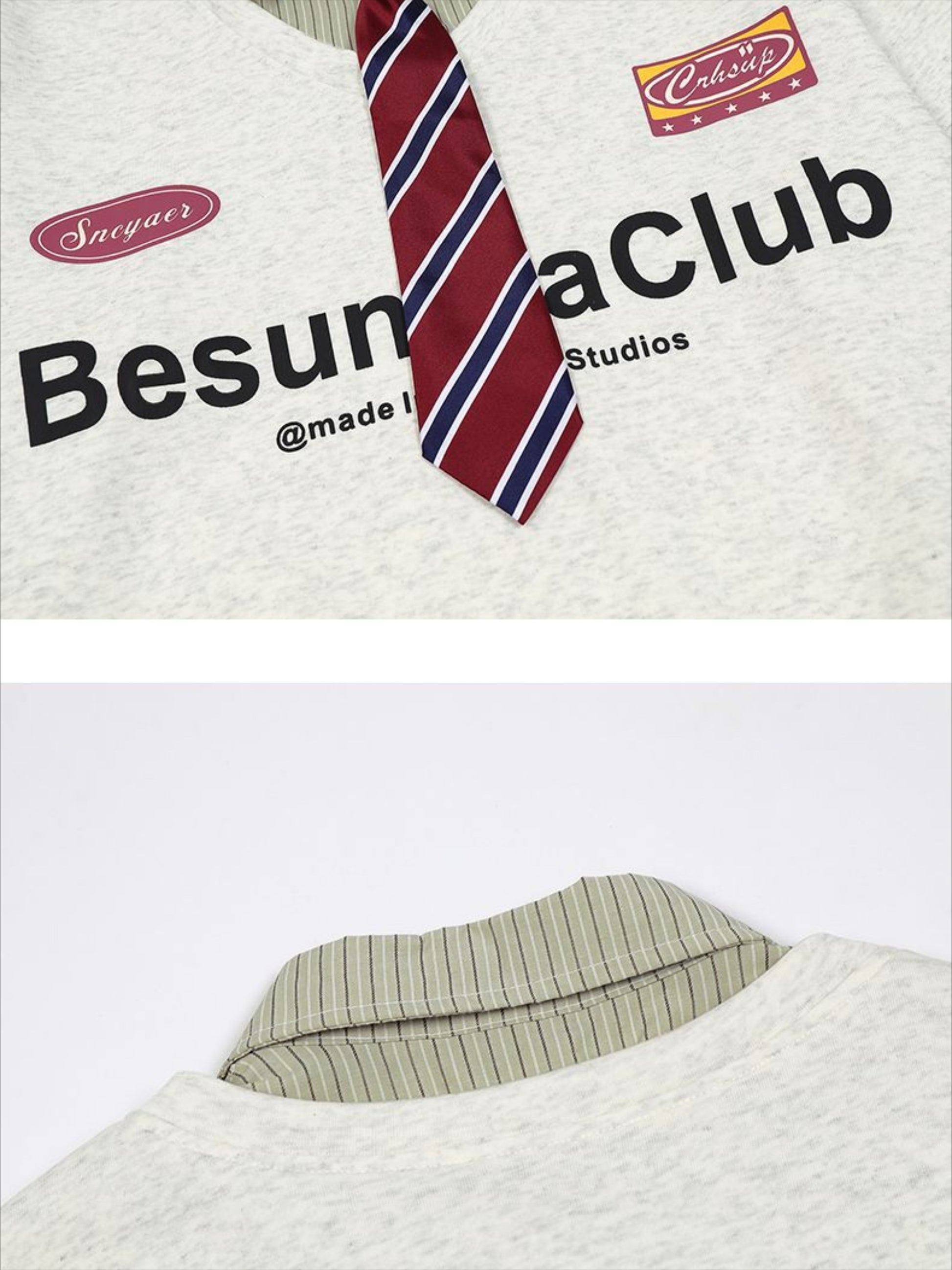 Preppy Style Fake Two Piece Sweatshirt