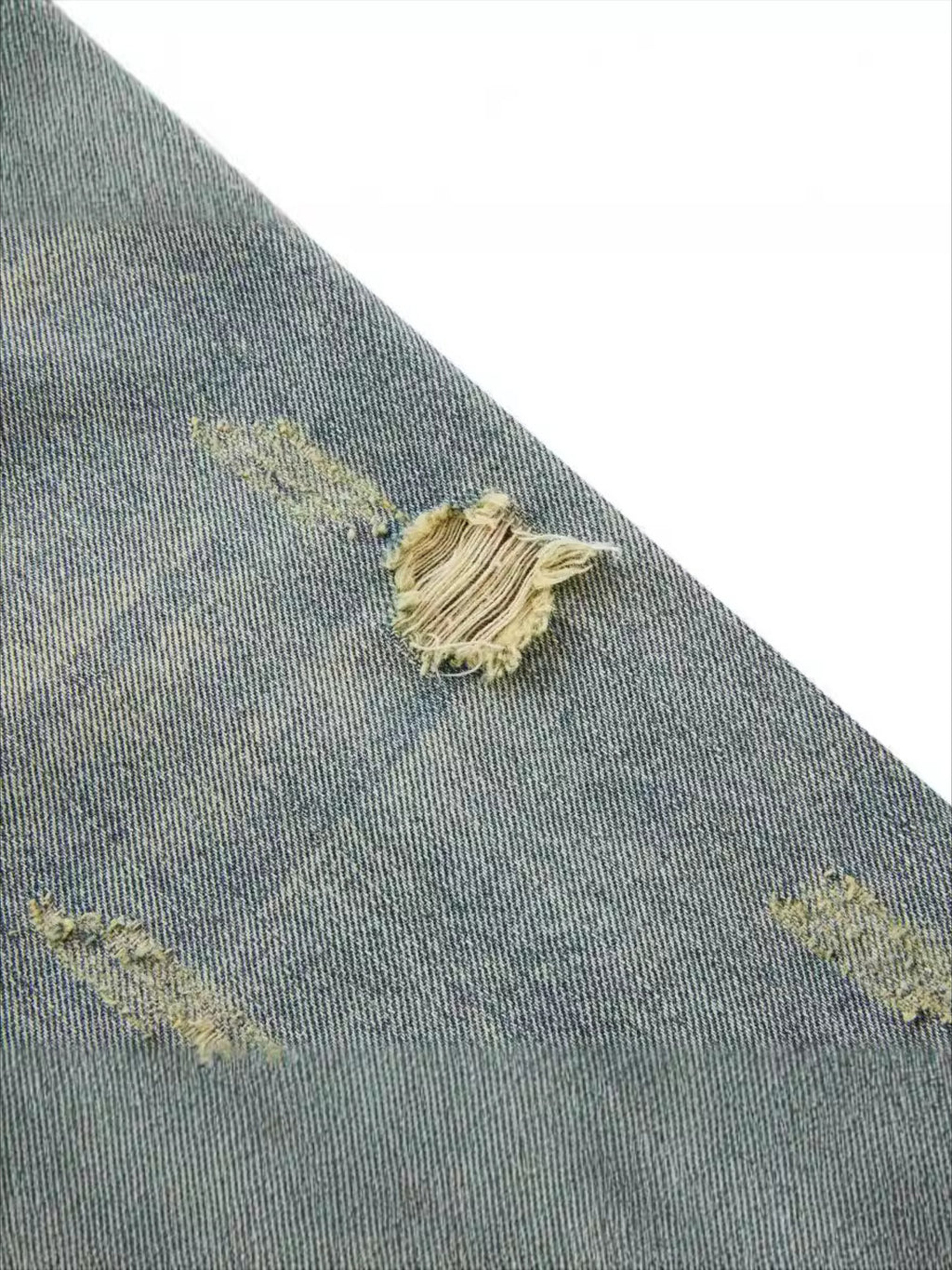 Vintage Washed Worn Loose Ripped Denim Jacket