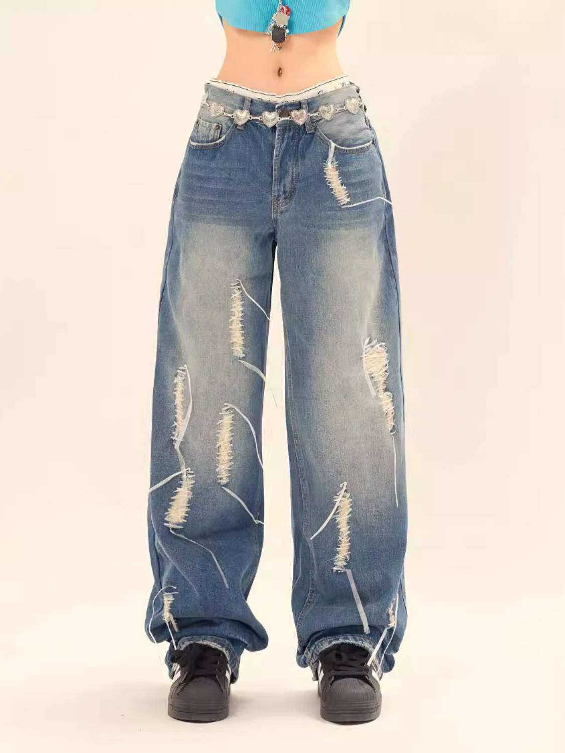 Straw Fringe Jeans