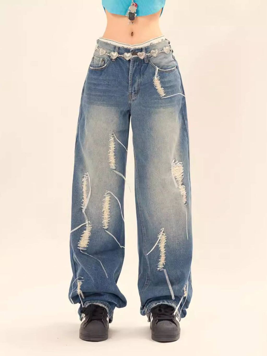 Straw Fringe Jeans