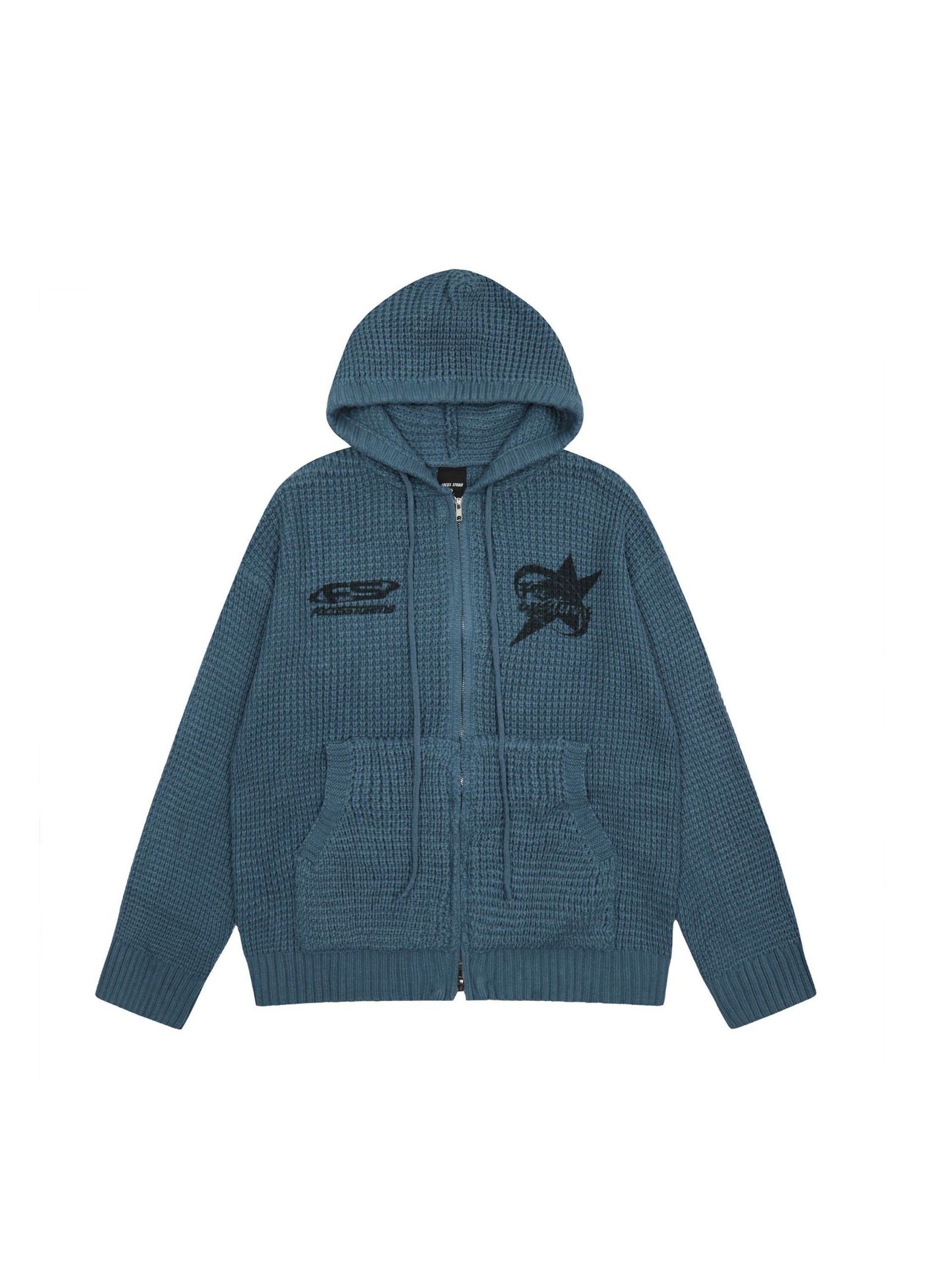 Lettering Print Zip-Up Hoodie