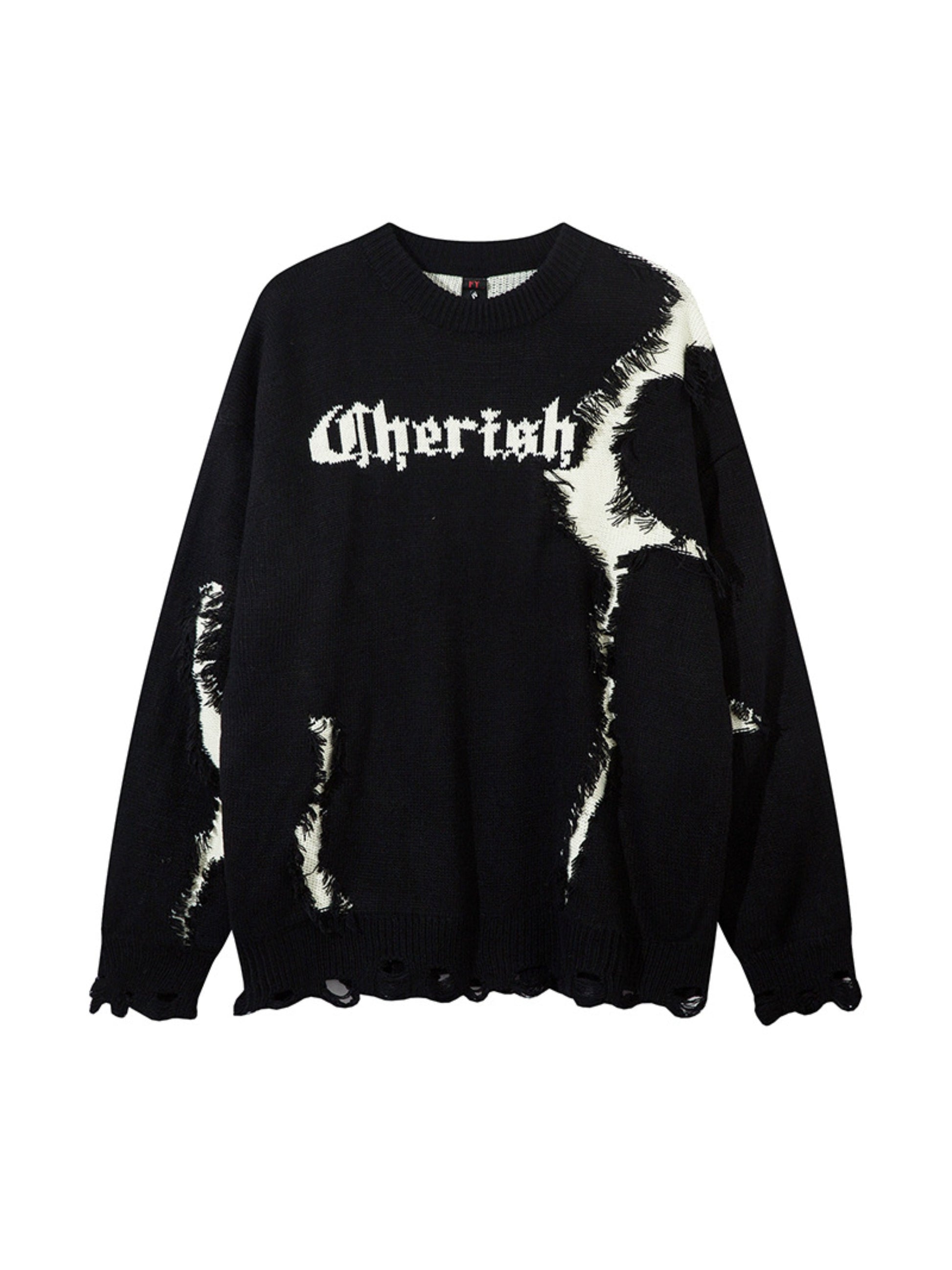 High Street Irregular Color-blocking Patchwork Sweater