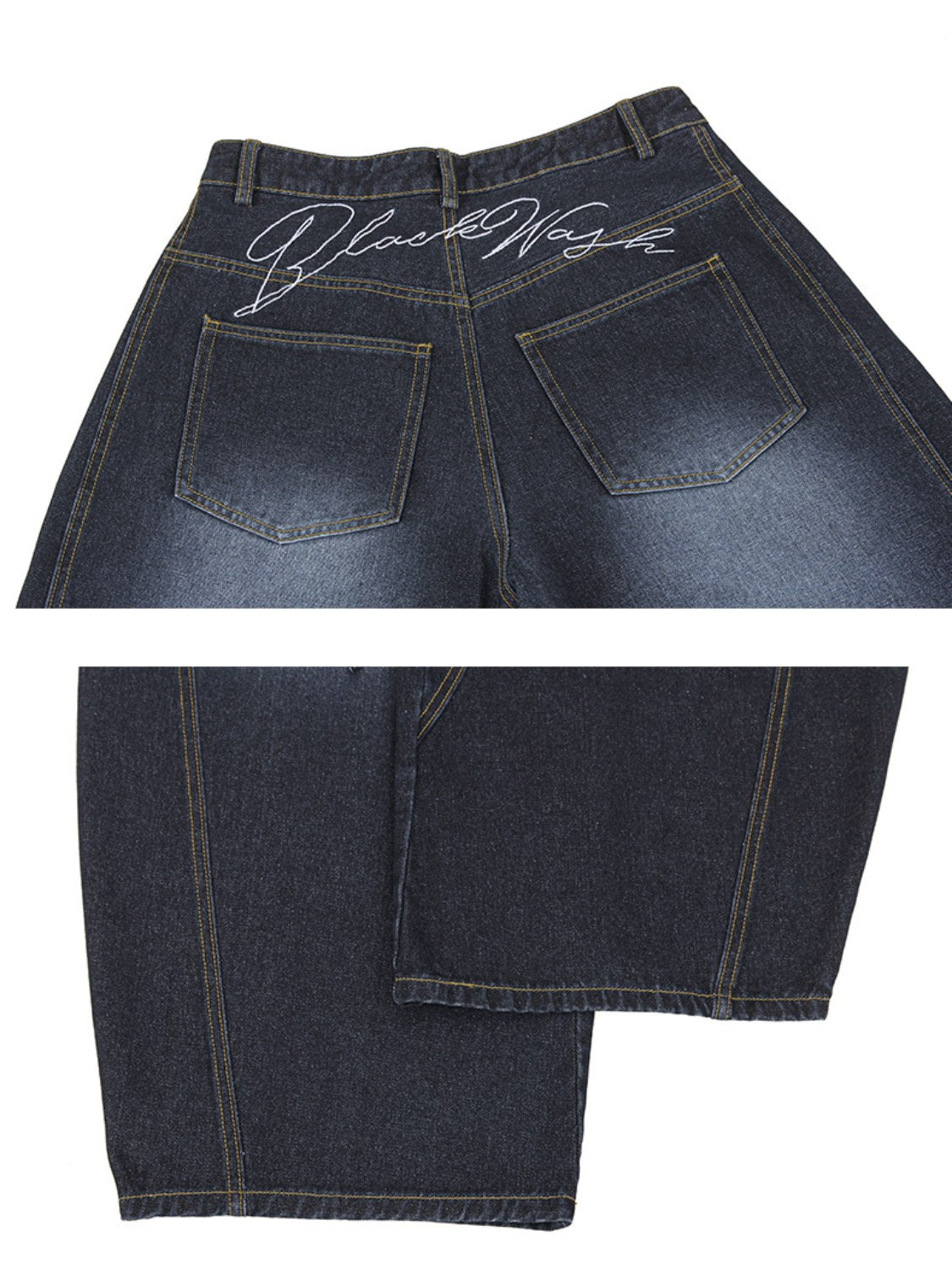 Vintage Curved Distressed Jeans