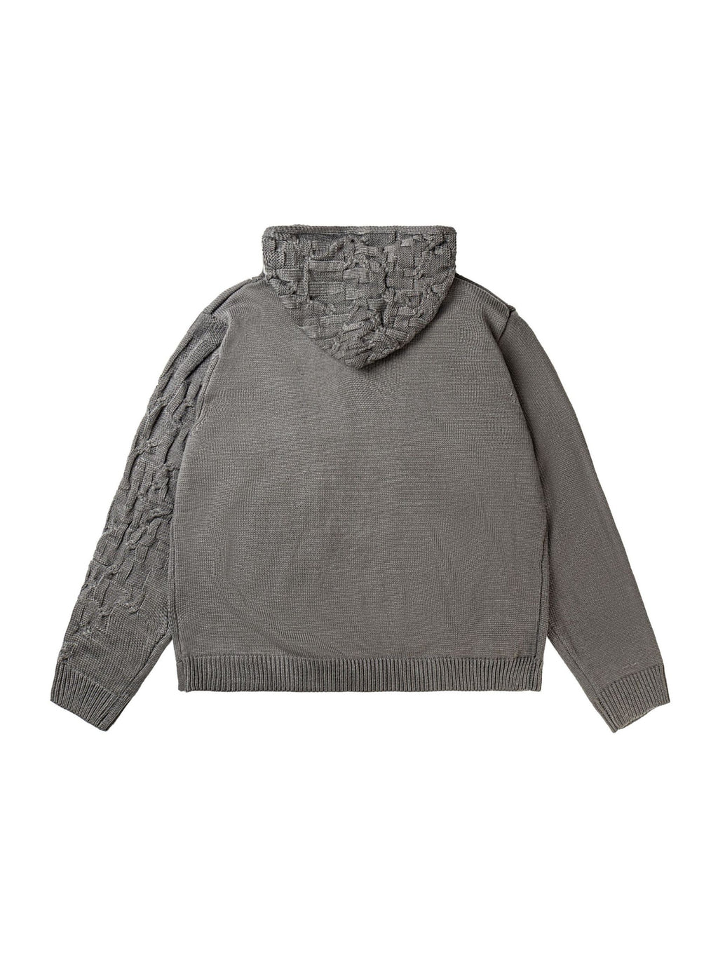 Vintage Asymmetric Woven Knit Hoodie