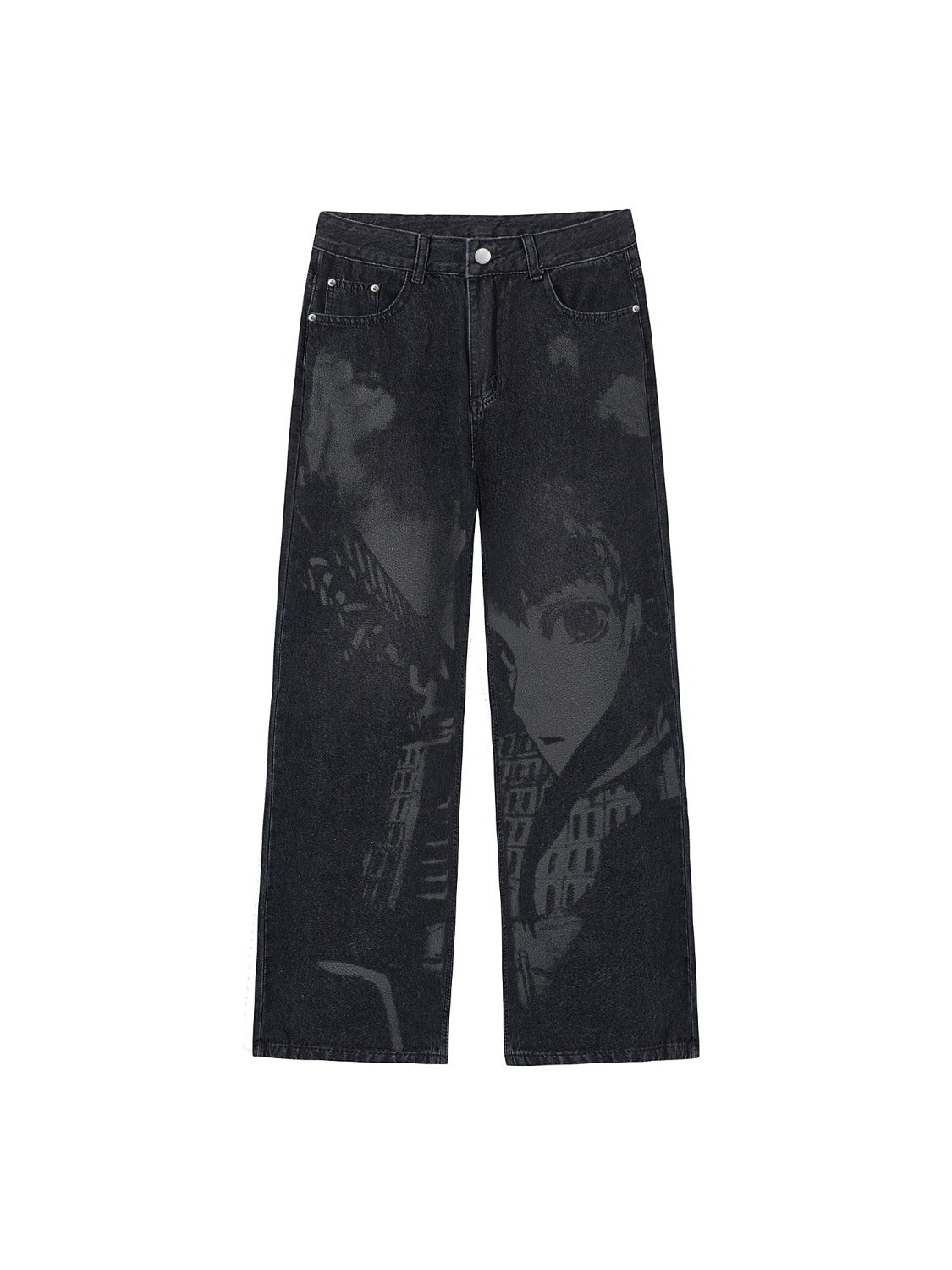 Anime Print Jeans