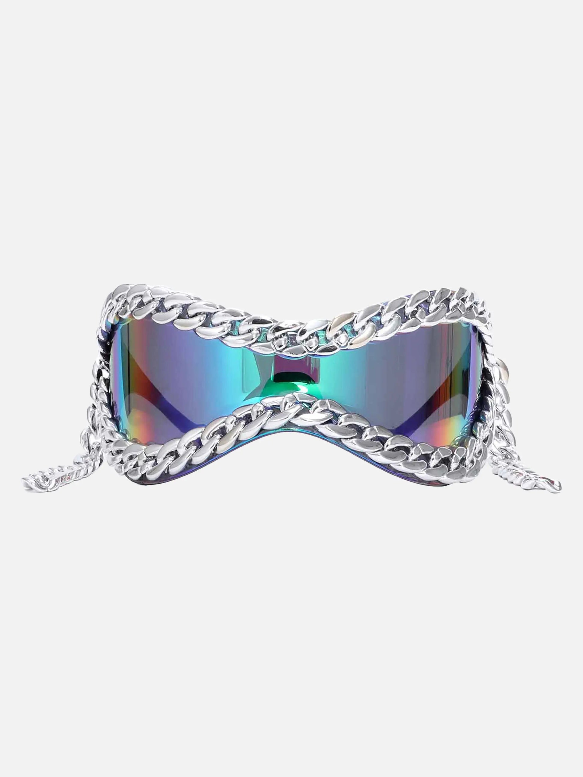 Disguisen Hip-Hop Metal Chain Y2K Futuristic Sunglasses