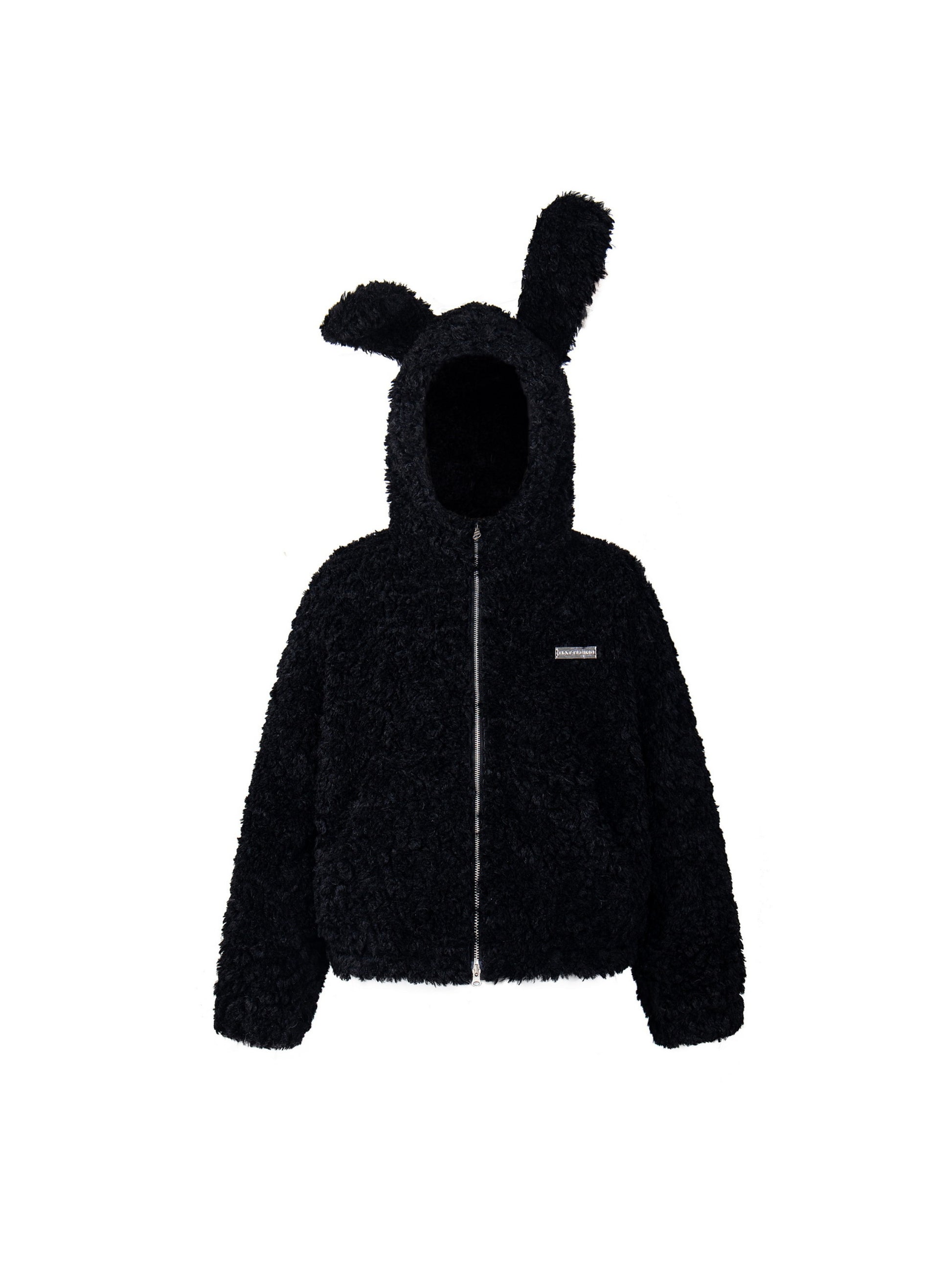 Rabbit Ears Hooded Plush Coat