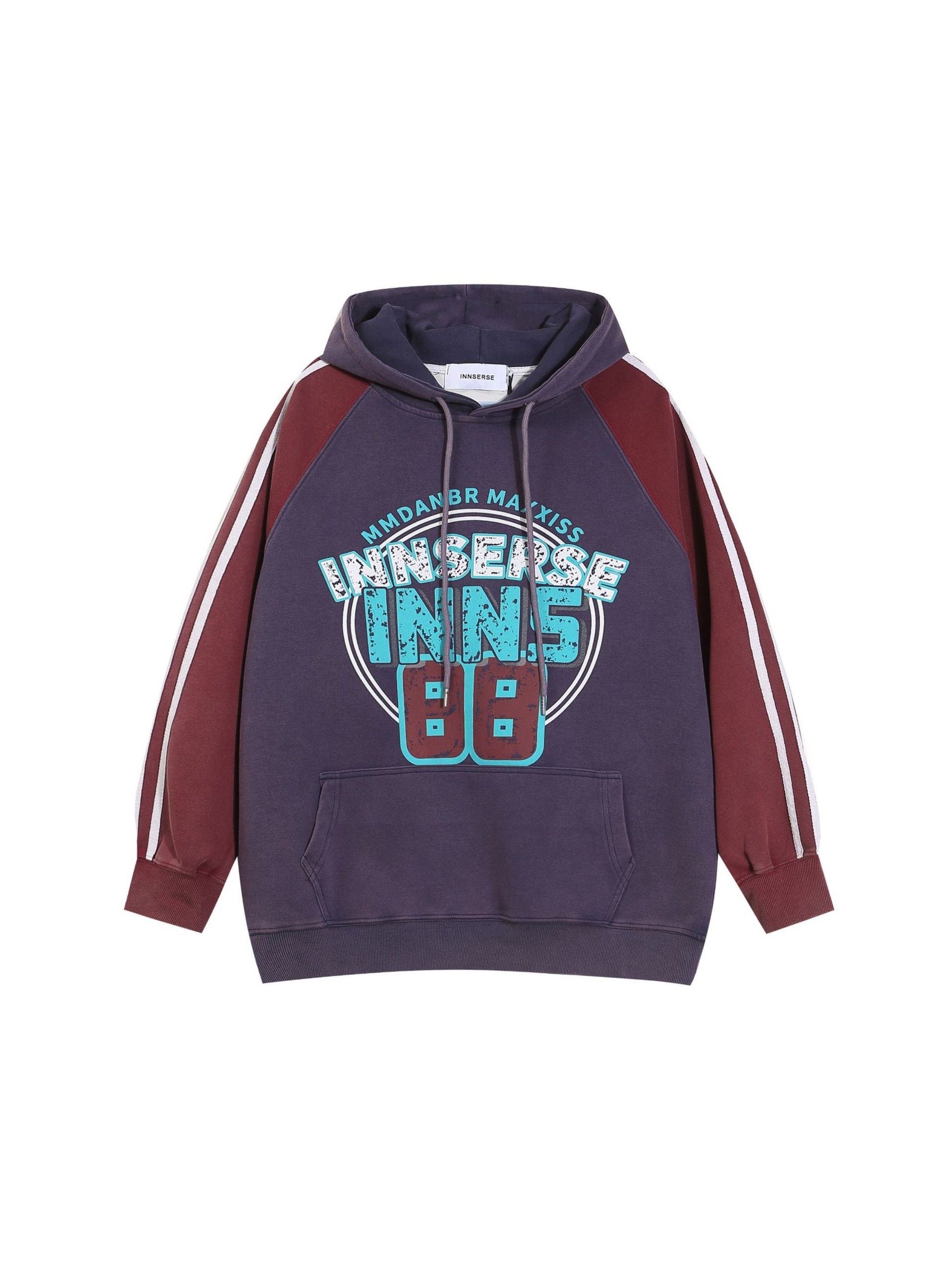 Vintage Contrast Color Panel Hoodie