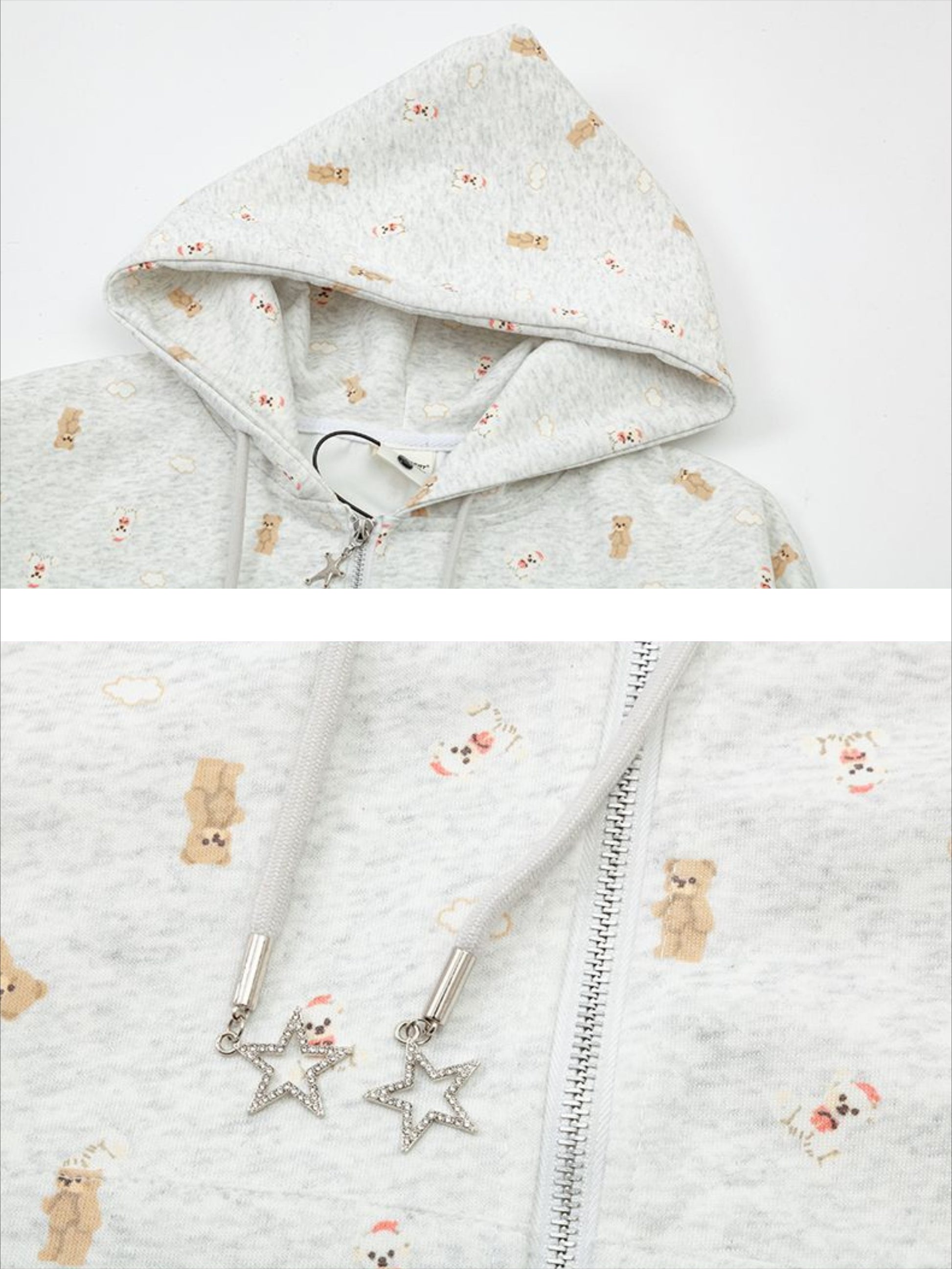 Print Adorable Little Bear Hoodie