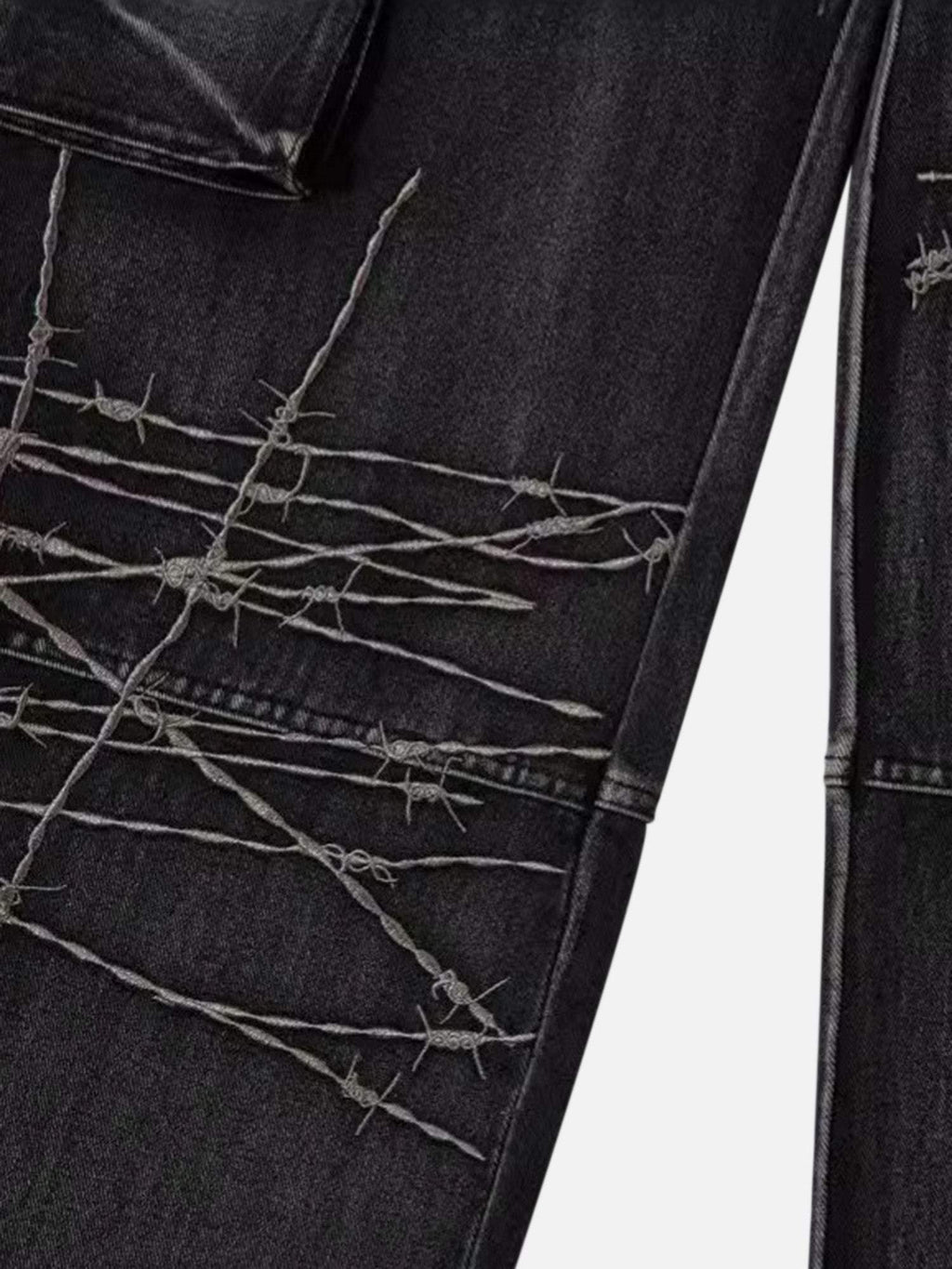 Disguisen High Street VIBE Heavy Embroidery Loose Wide Leg Hip-Hop Jeans