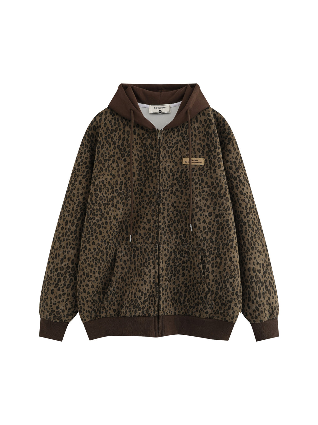 Leopard Print Zip-Up Hoodie
