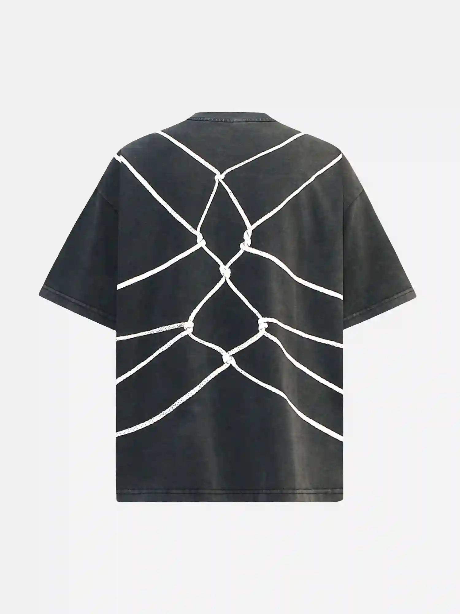 Disguisen American High Street Washed Rope Tied Printed T-shirt-1812