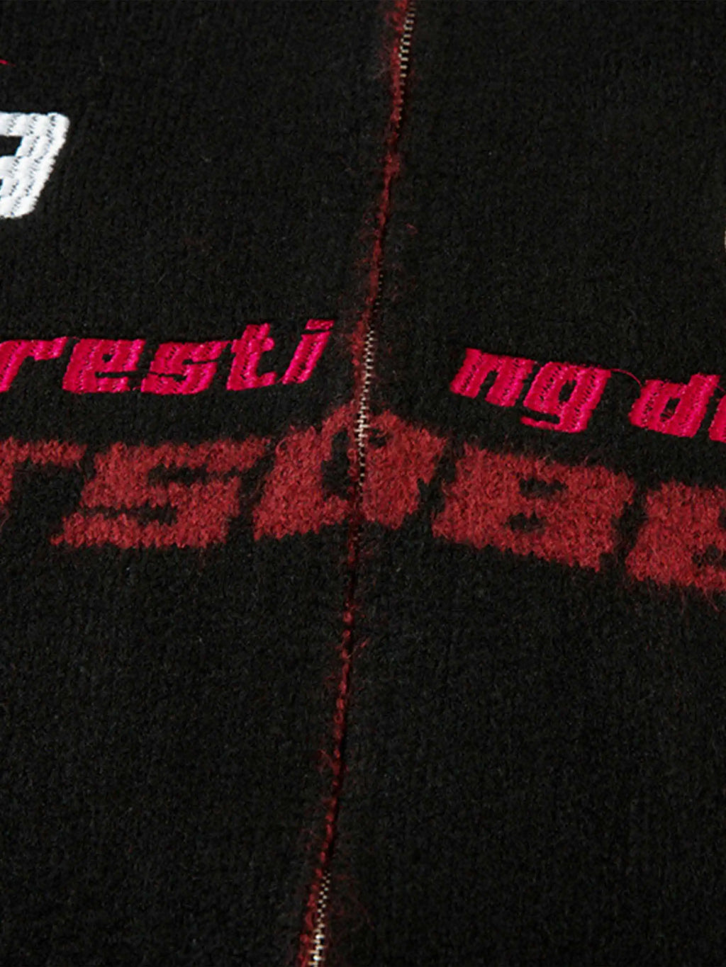Disguisen Contrast Color Racing Zip-up Cardigan