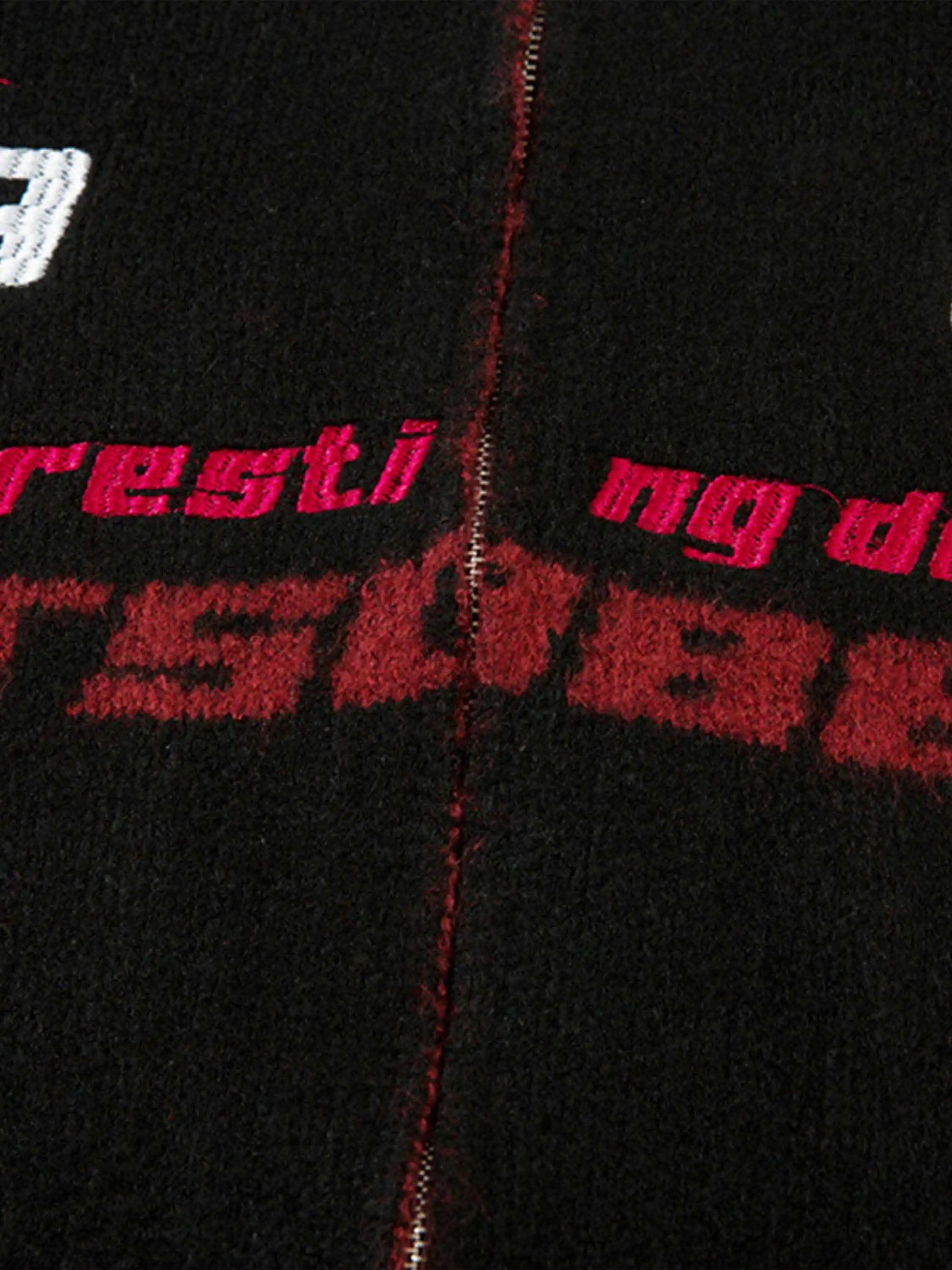 Disguisen Contrast Color Racing Zip-up Cardigan