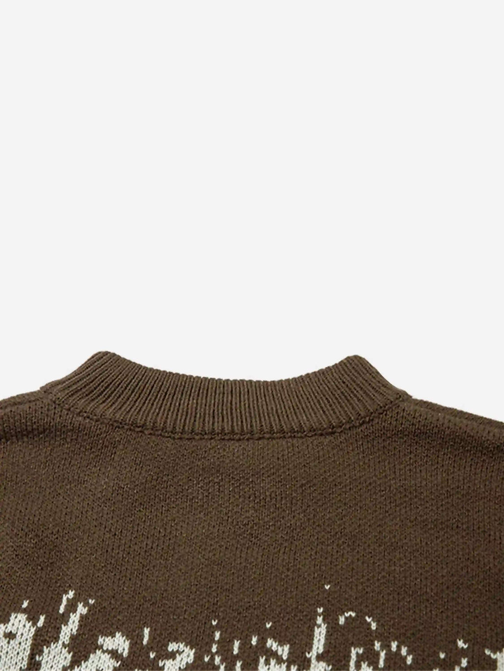 Disguisen Asymmetric Jacquard Stitching With Two-Way Zipper Sweater