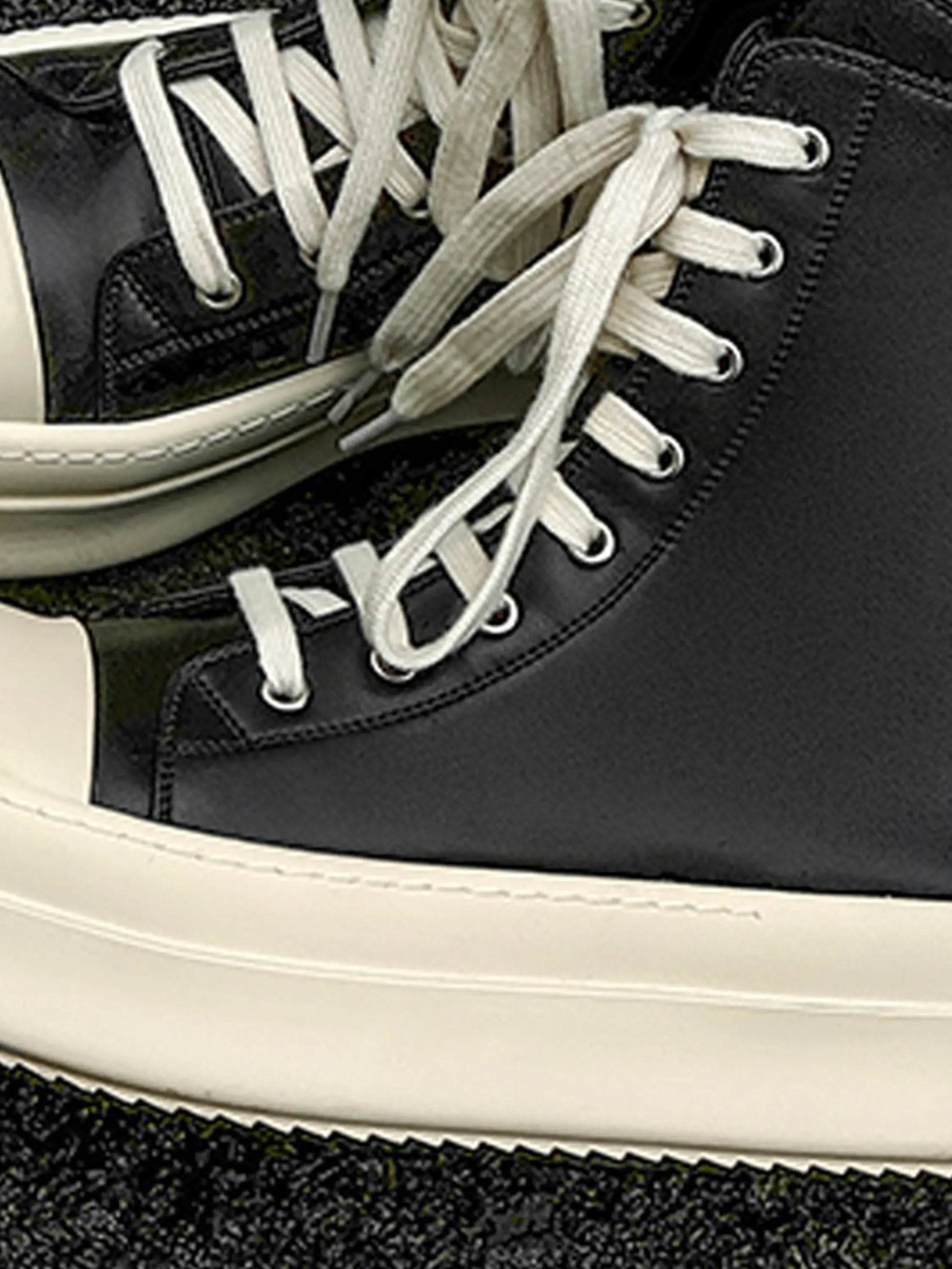 Lace-up High-top Side Zipper Chunky Shoes