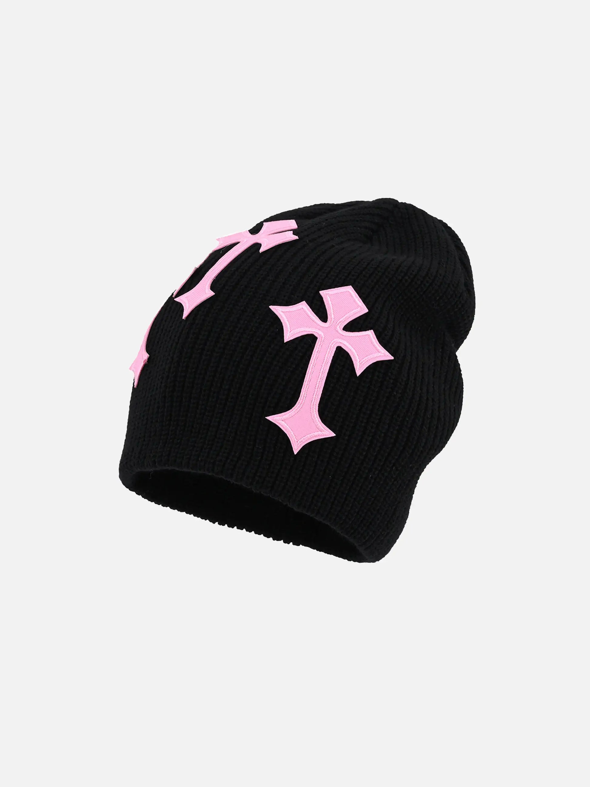 Cross Applique Knitted Hat