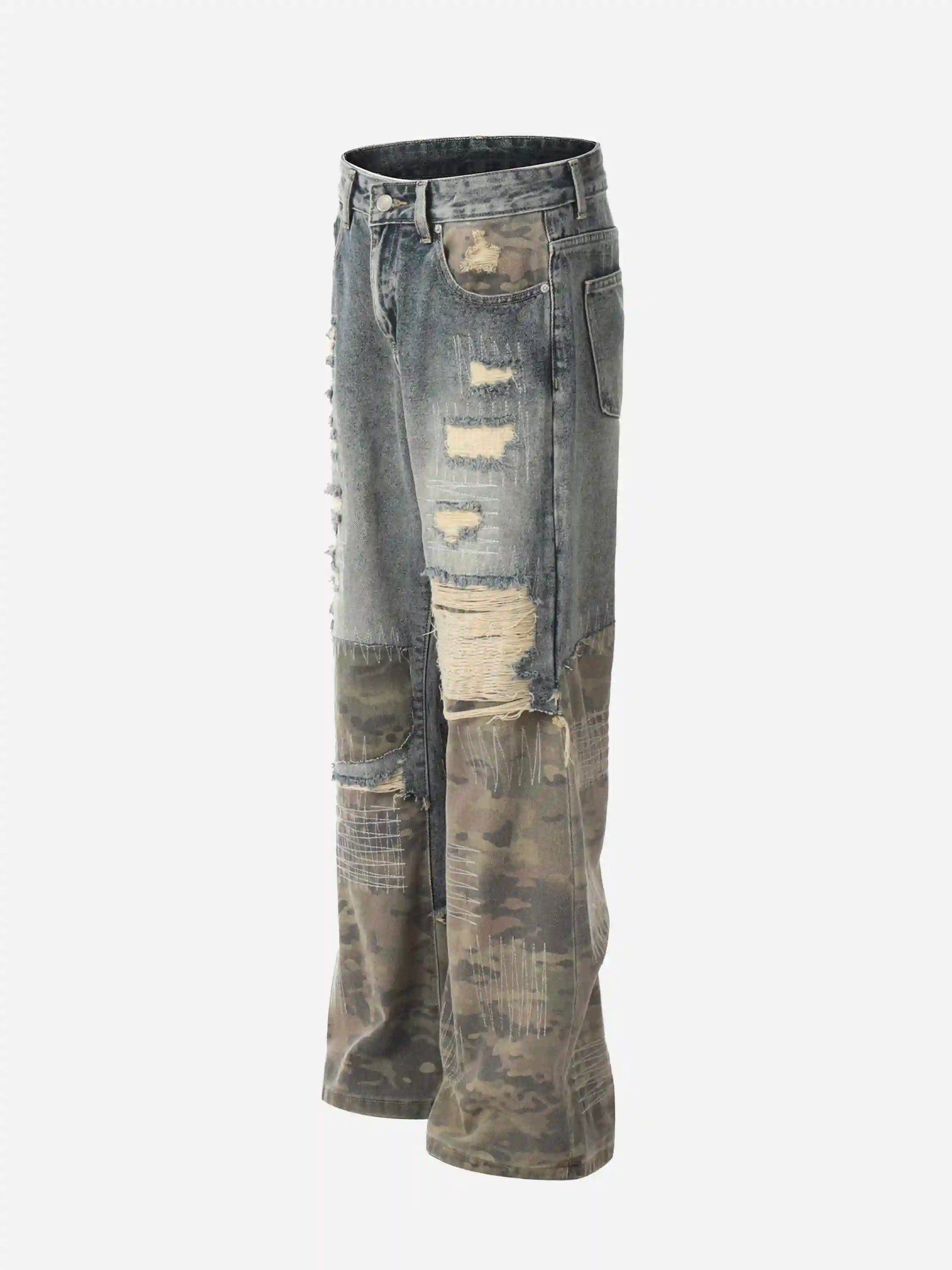 Disguisen Hip Hop Street Heavy Duty Ripped Jeans