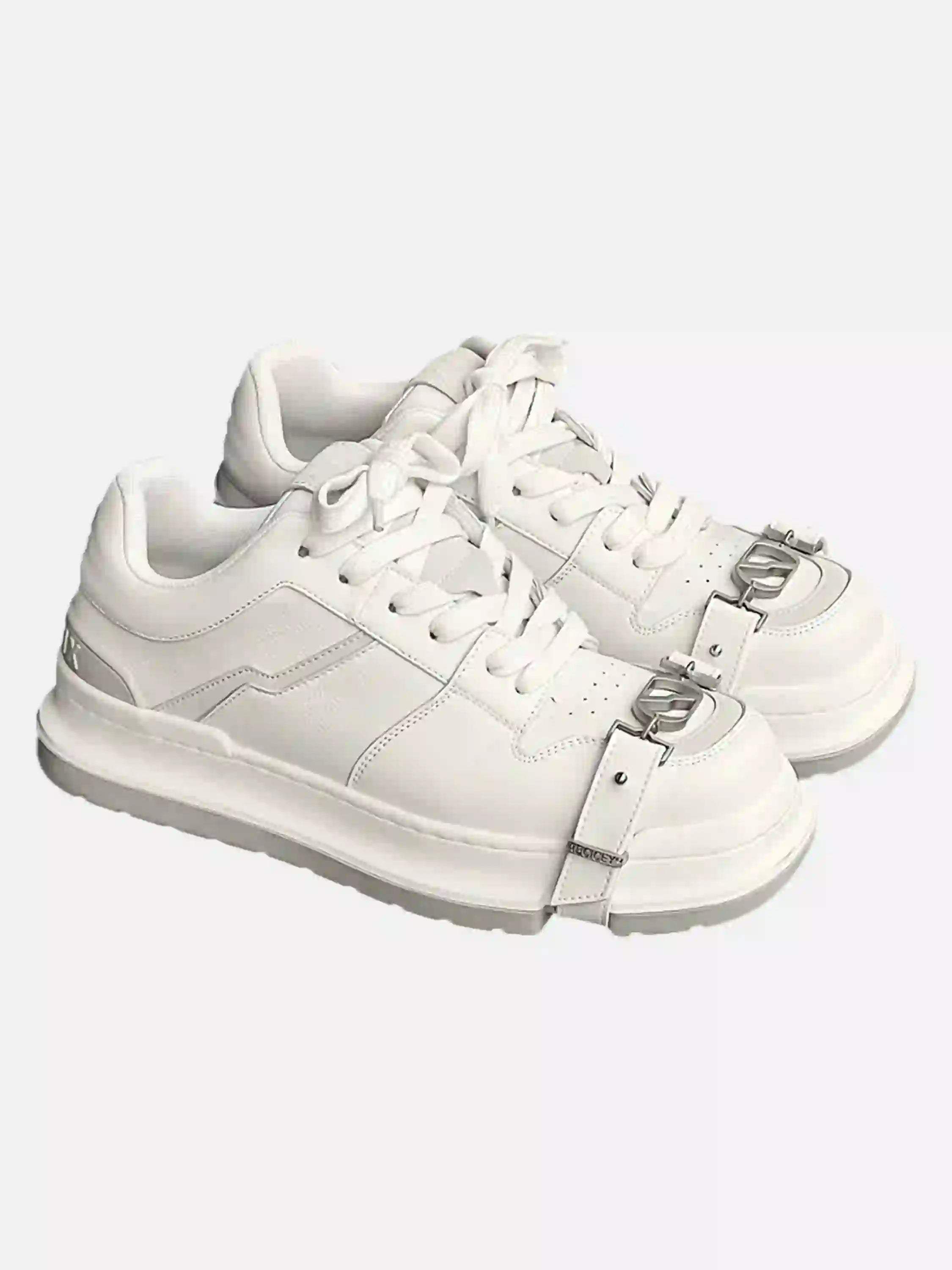 Disguisen Street Lace-Up Low-Top Square Toe Sneakers