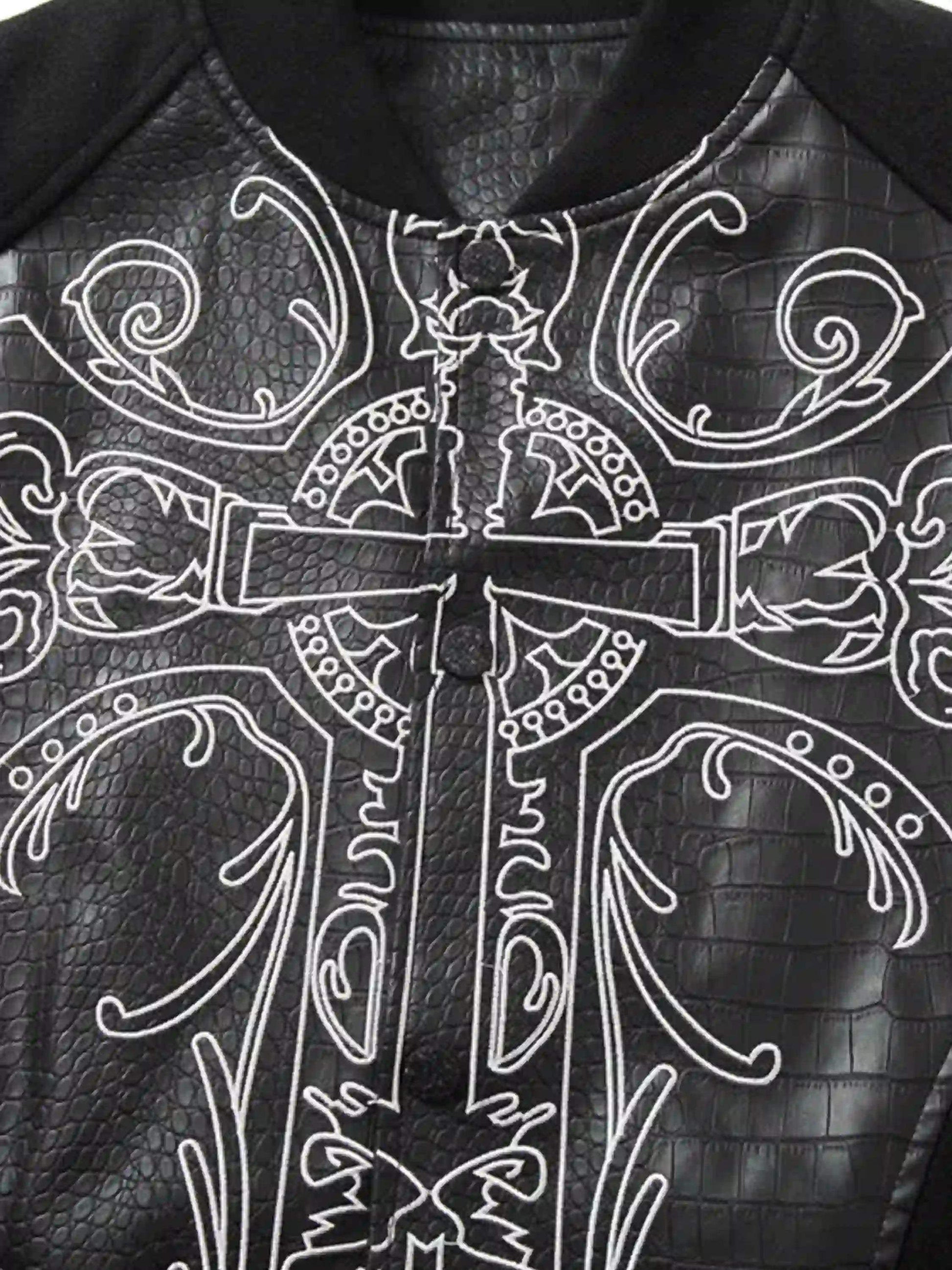 Disguisen Hip Hop Gothic Embroidered Baseball Jacket