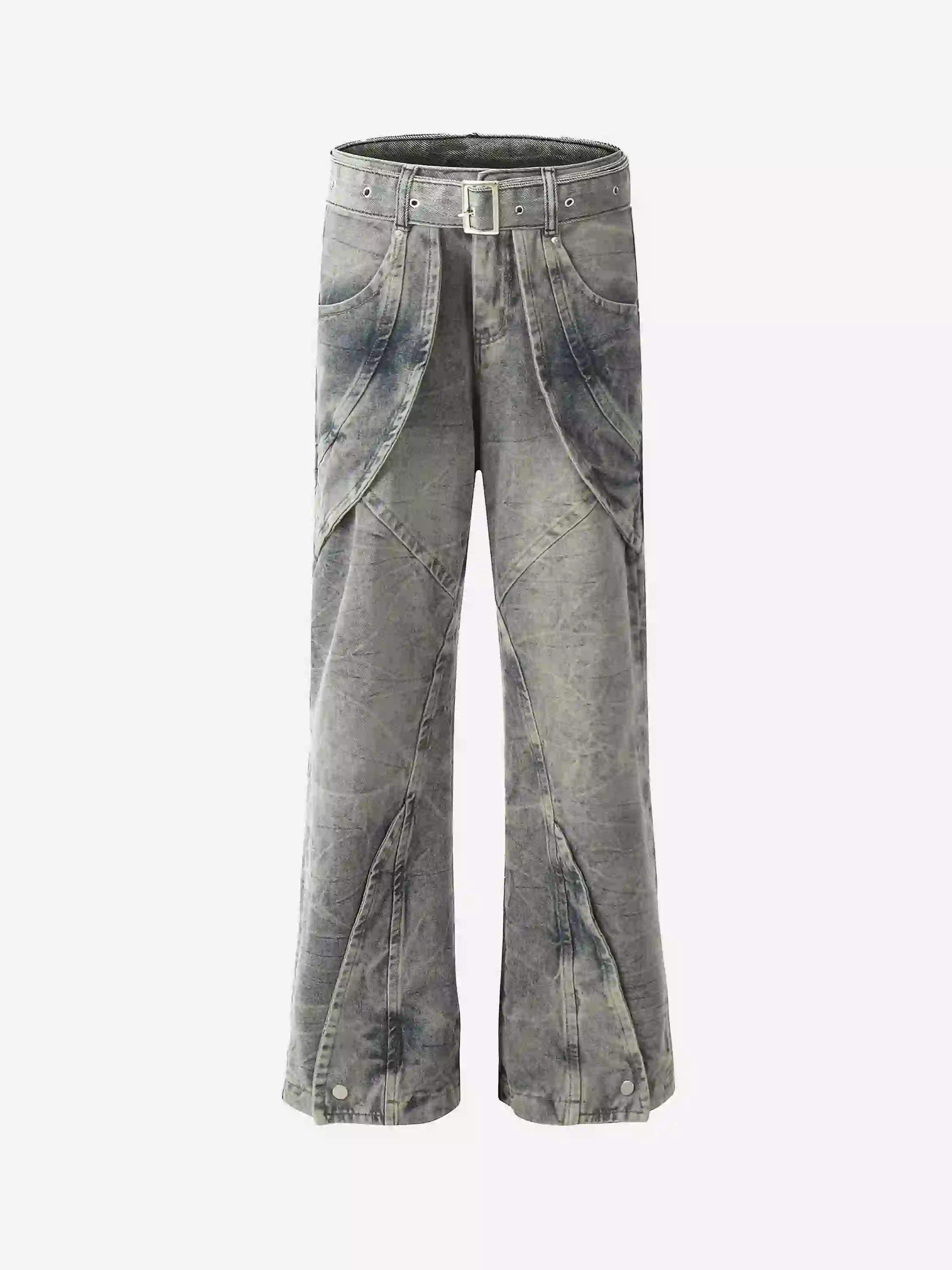Disguisen Distressed Punk Jeans With Metal Belt