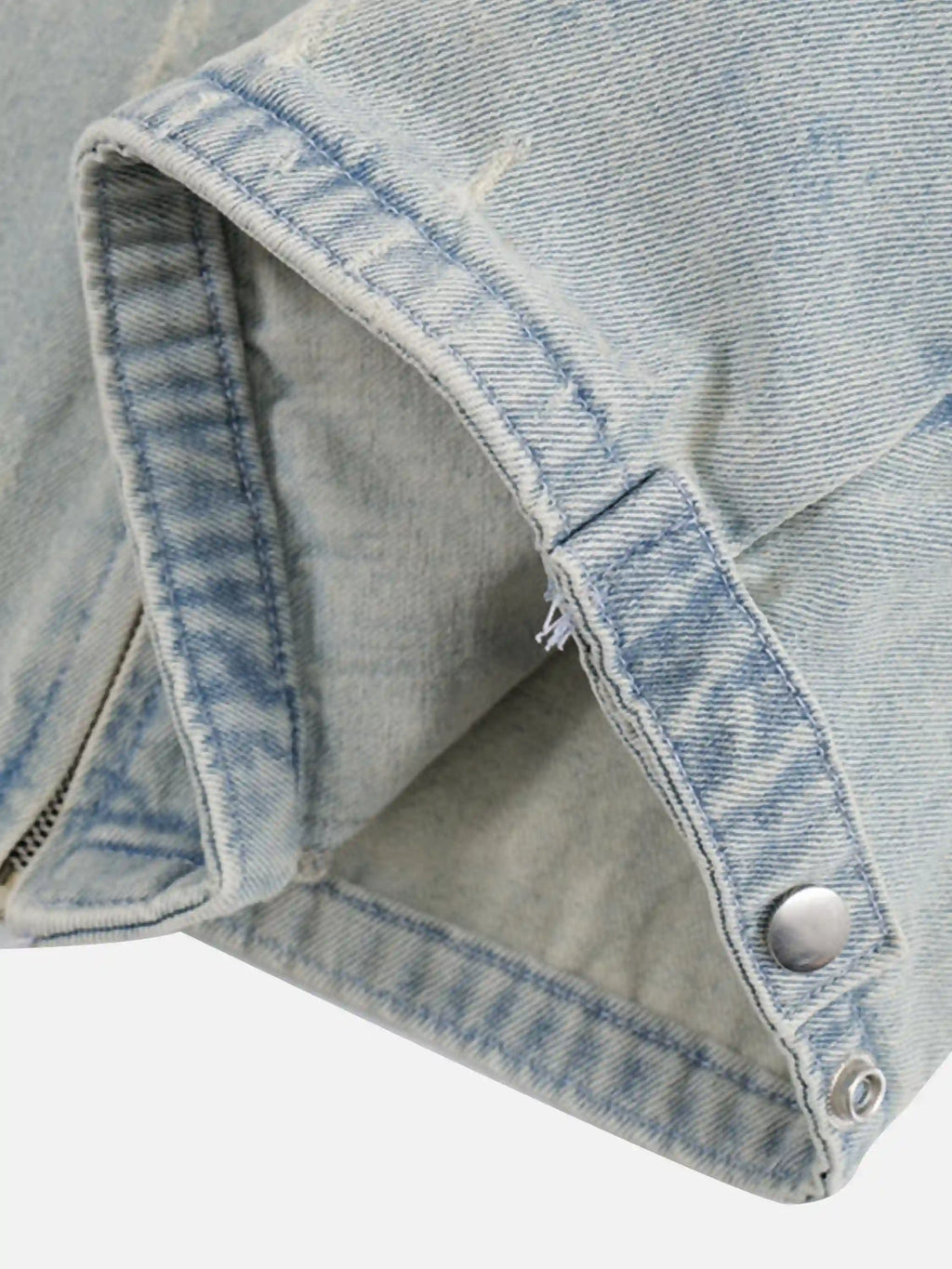 Distressed Frayed Lapel Denim Jacket