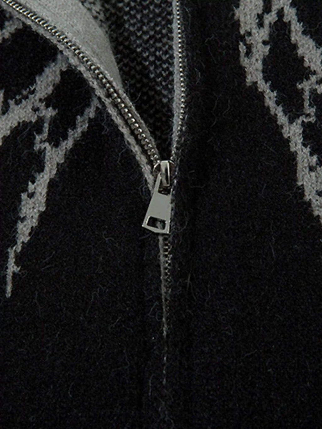 Disguisen Dark Spider Web Zipper Stand Collar Cardigan