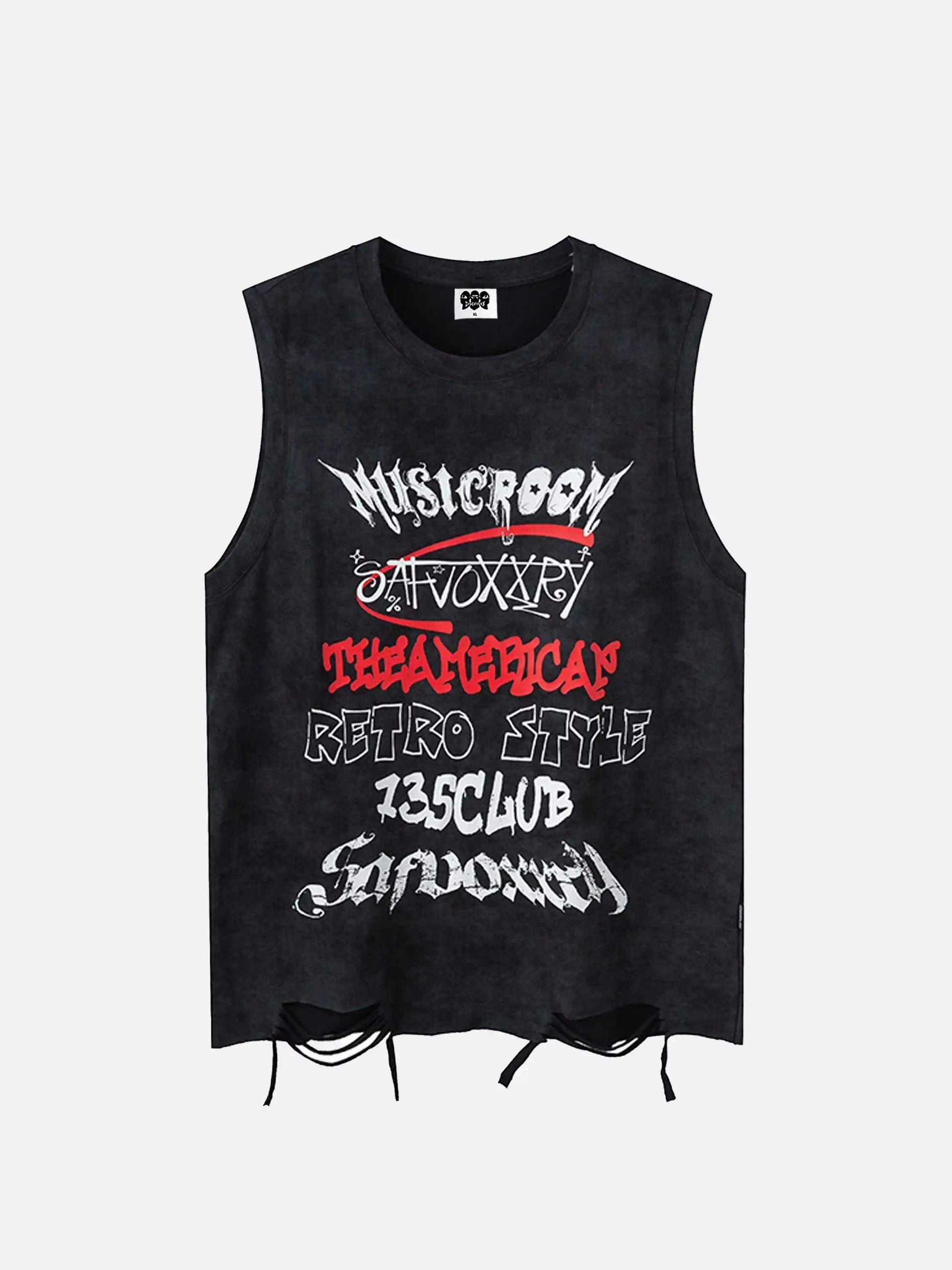 Disguisen American Street Style Ripped Sleeveless Vest