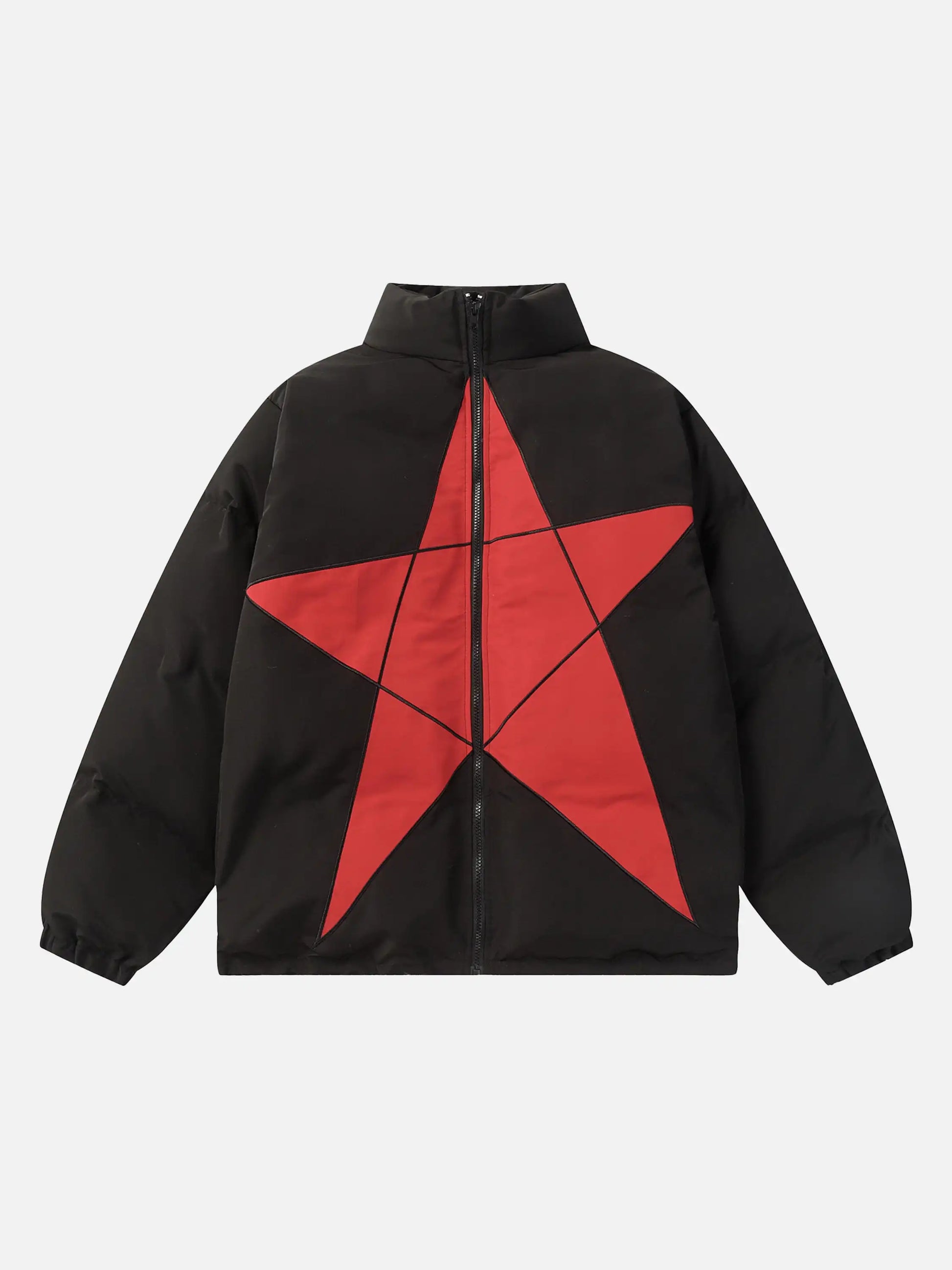 Disguisen Hip-Hop Street Star Contrast Color Stitching Coat