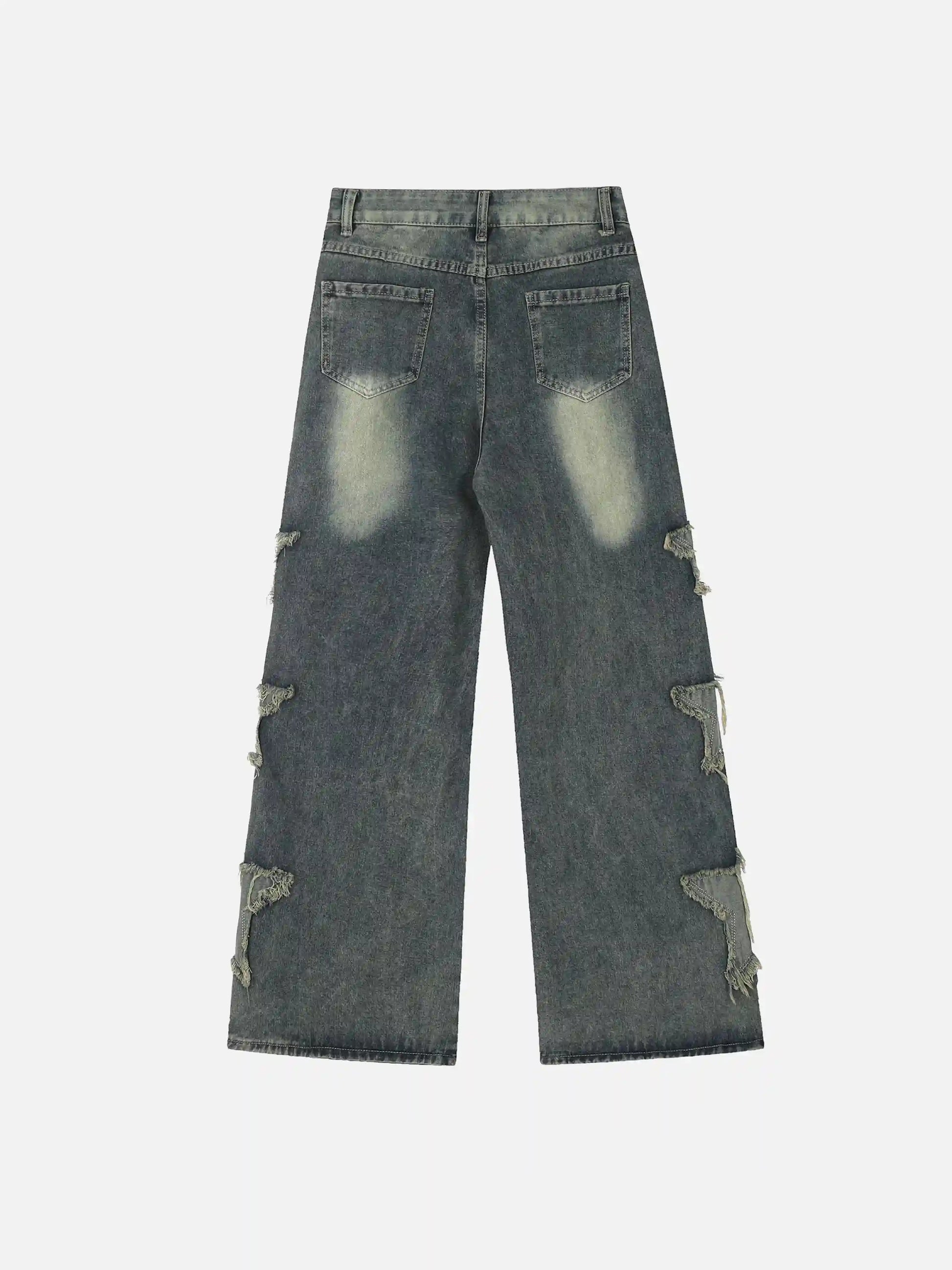 Distressed Star Patch Jeans