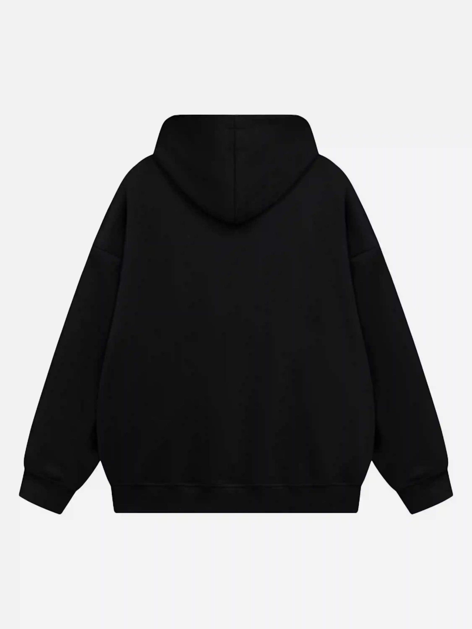 Disguisen Campus Style Plaid Embroidered Cardigan Hoodie