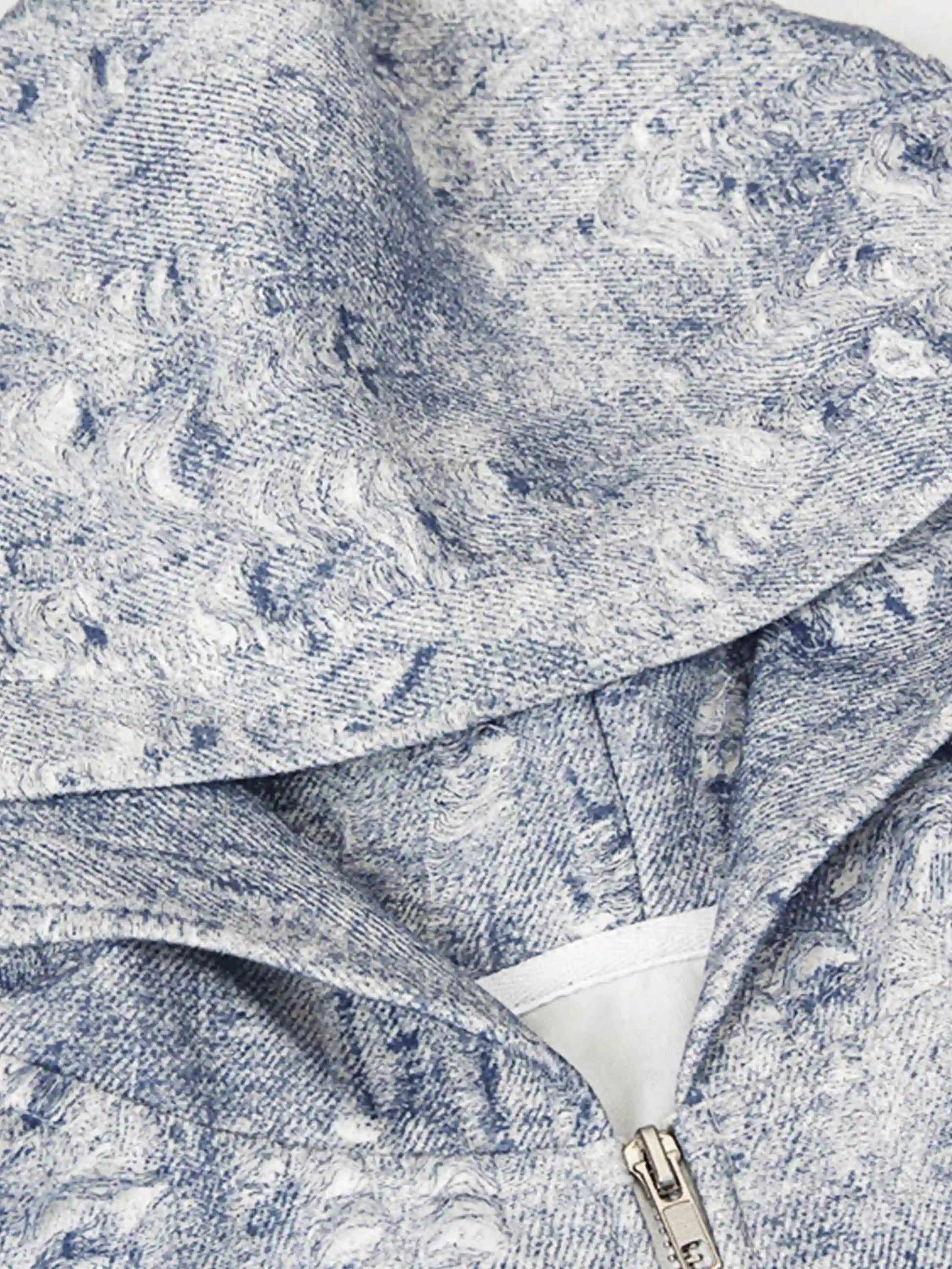 Disguisen Distressed Embroidered Zip-up Hoodie