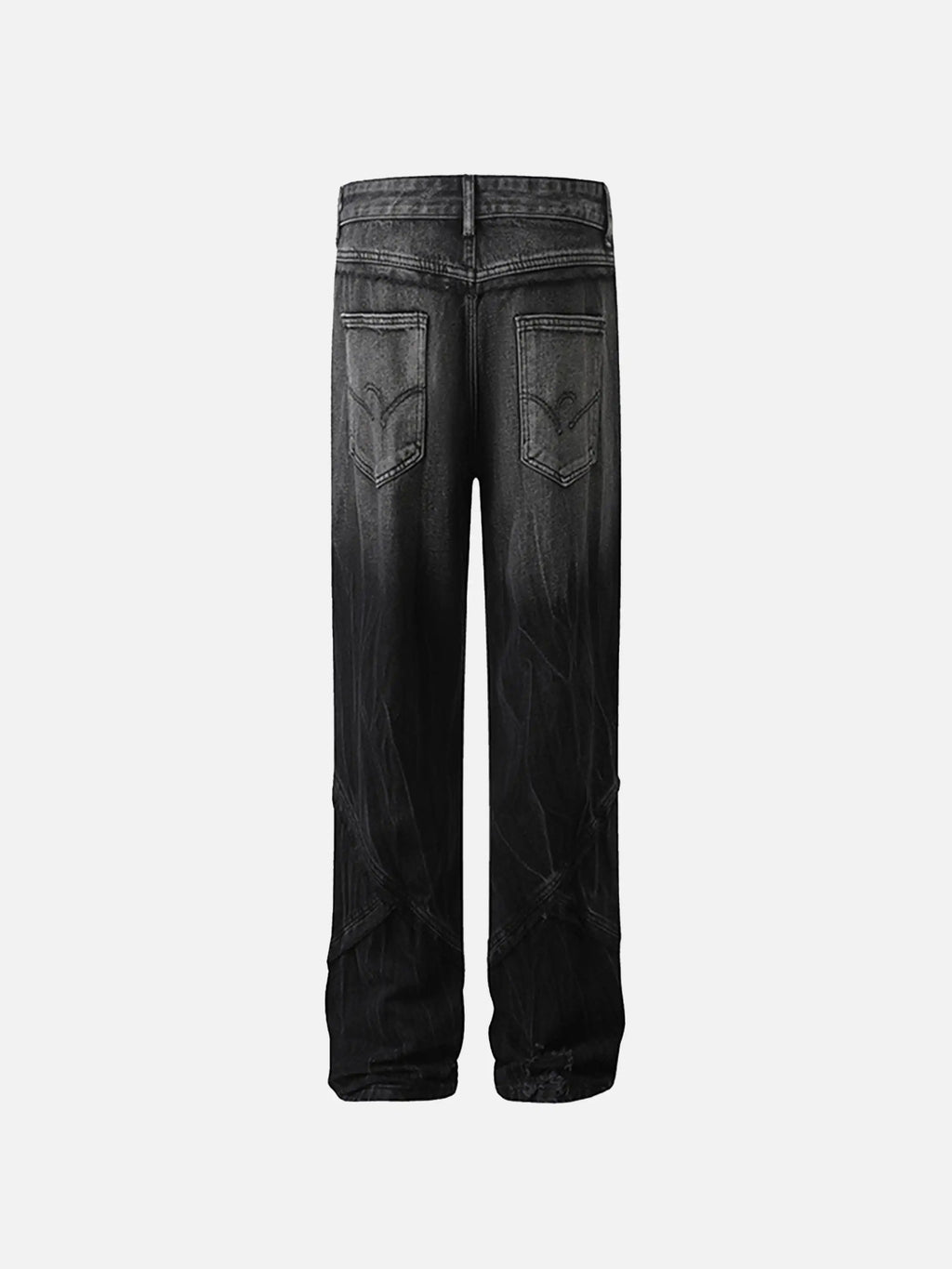 Vintage Raw-edge Ripple Straight-leg Jeans