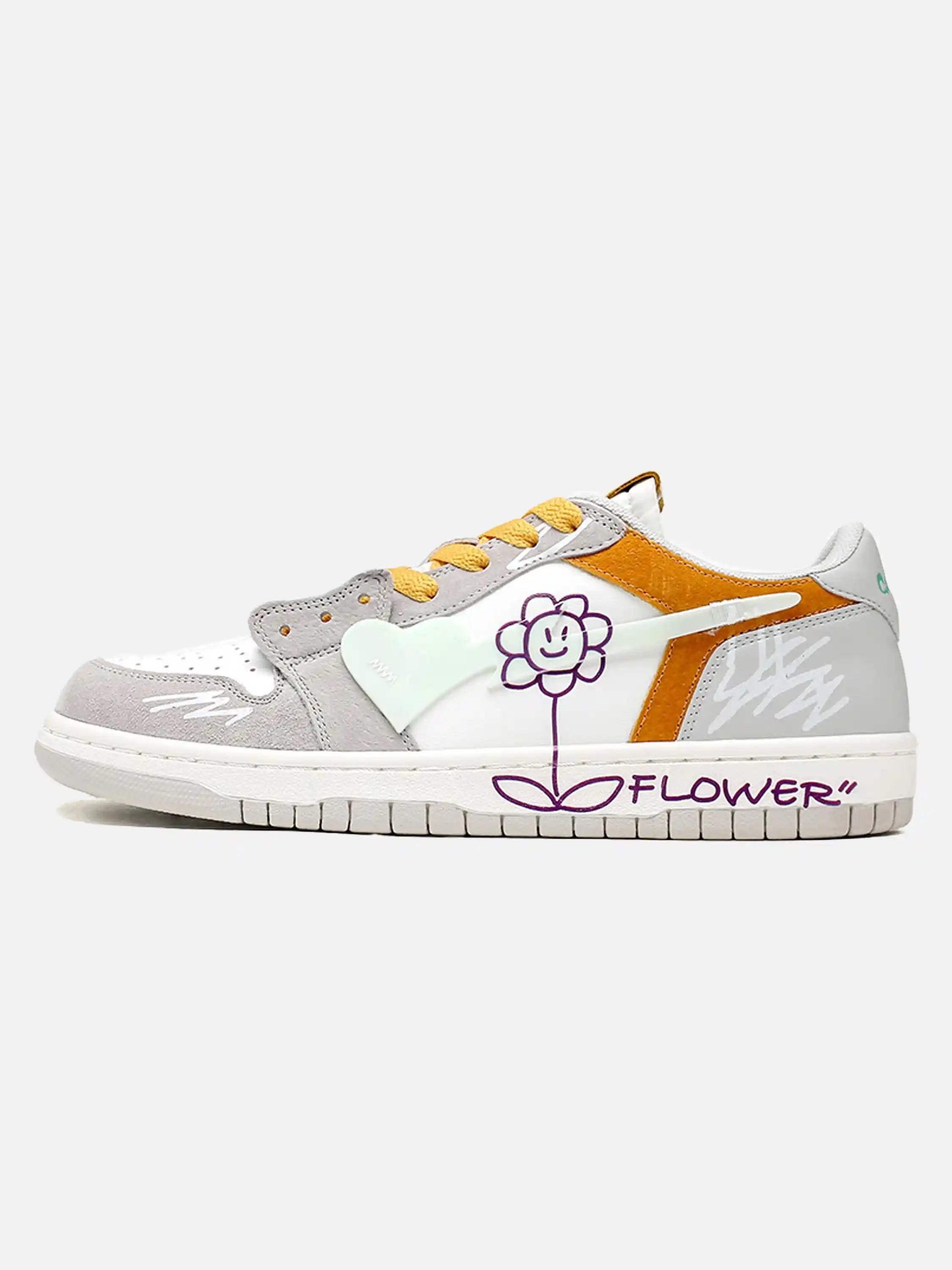 Disguisen Niche Street Playful Flower Couple Casual Shoes