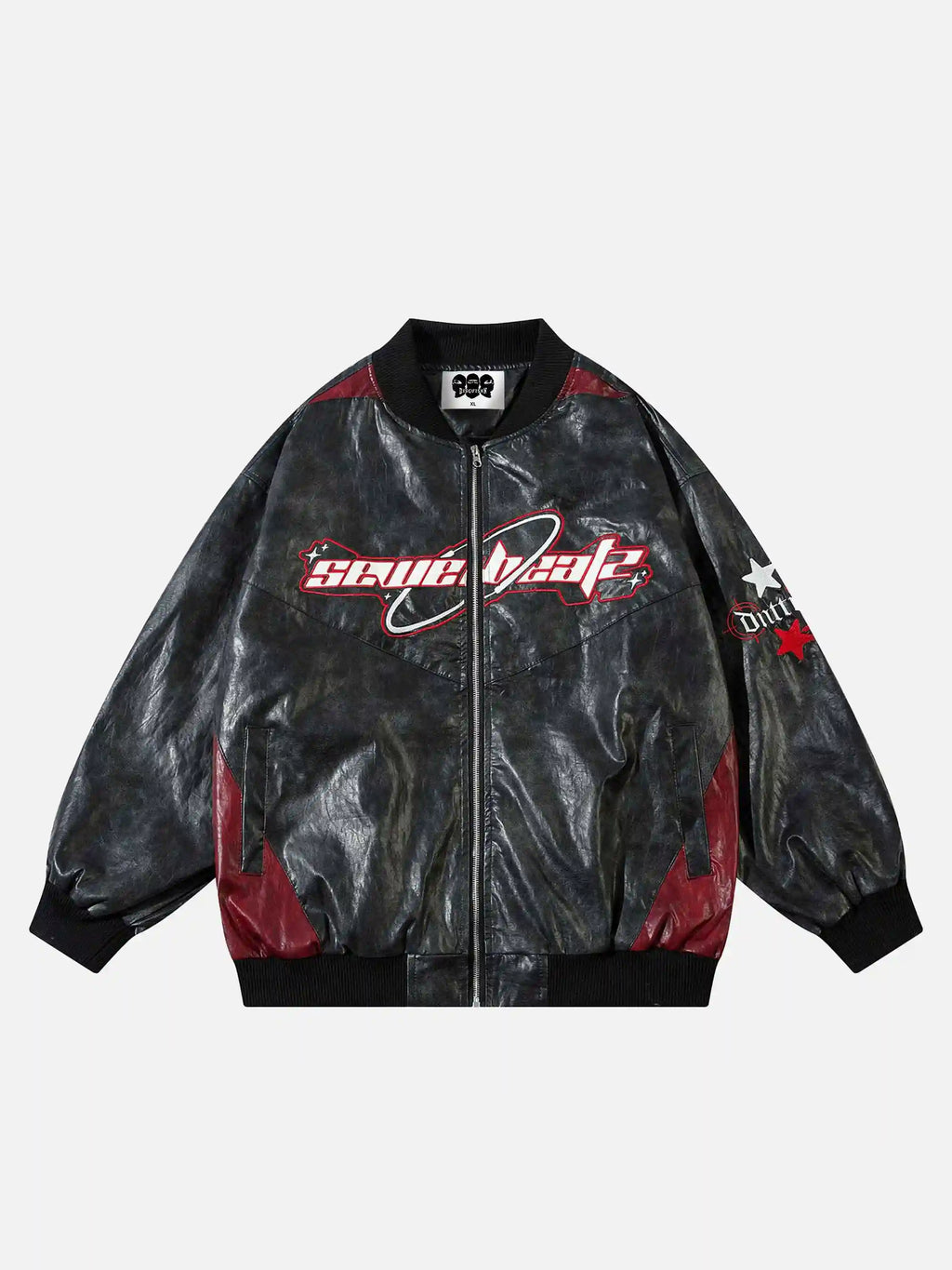Disguisen American Retro Wax Motorcycle Baseball Jacket