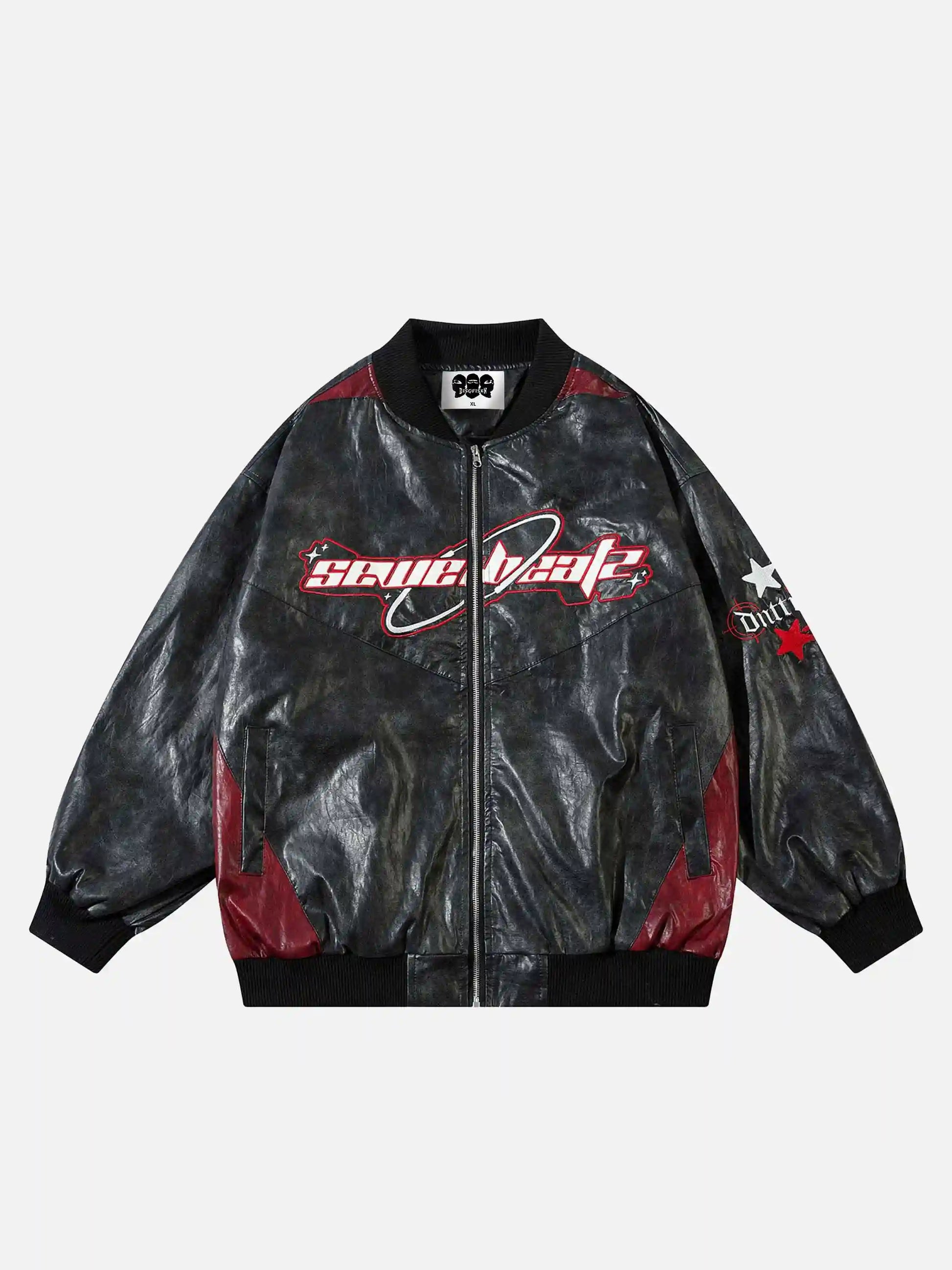 Disguisen American Retro Wax Motorcycle Baseball Jacket