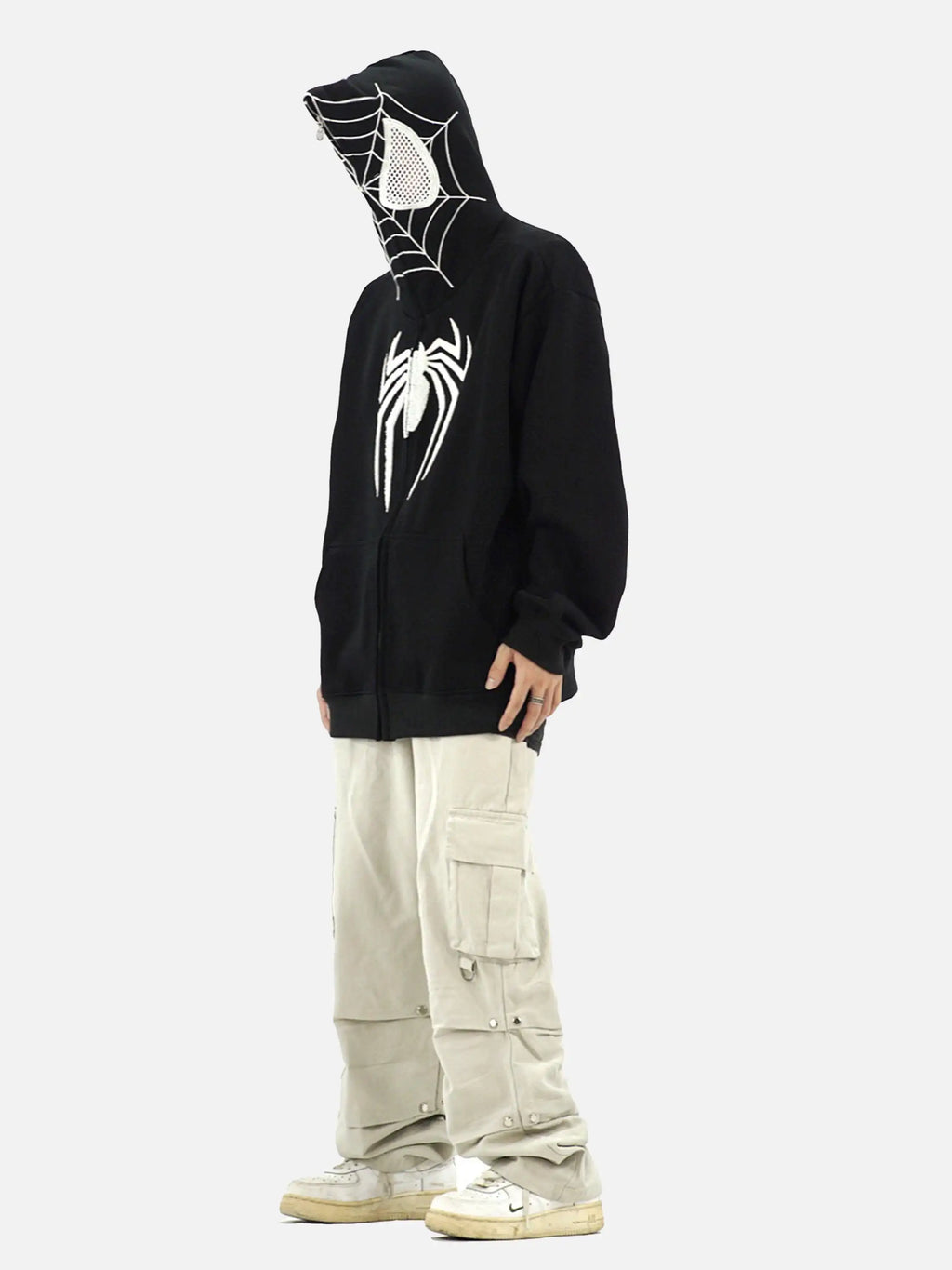Disguisen American Spider Towel Embroidery Cardigan Hoodie