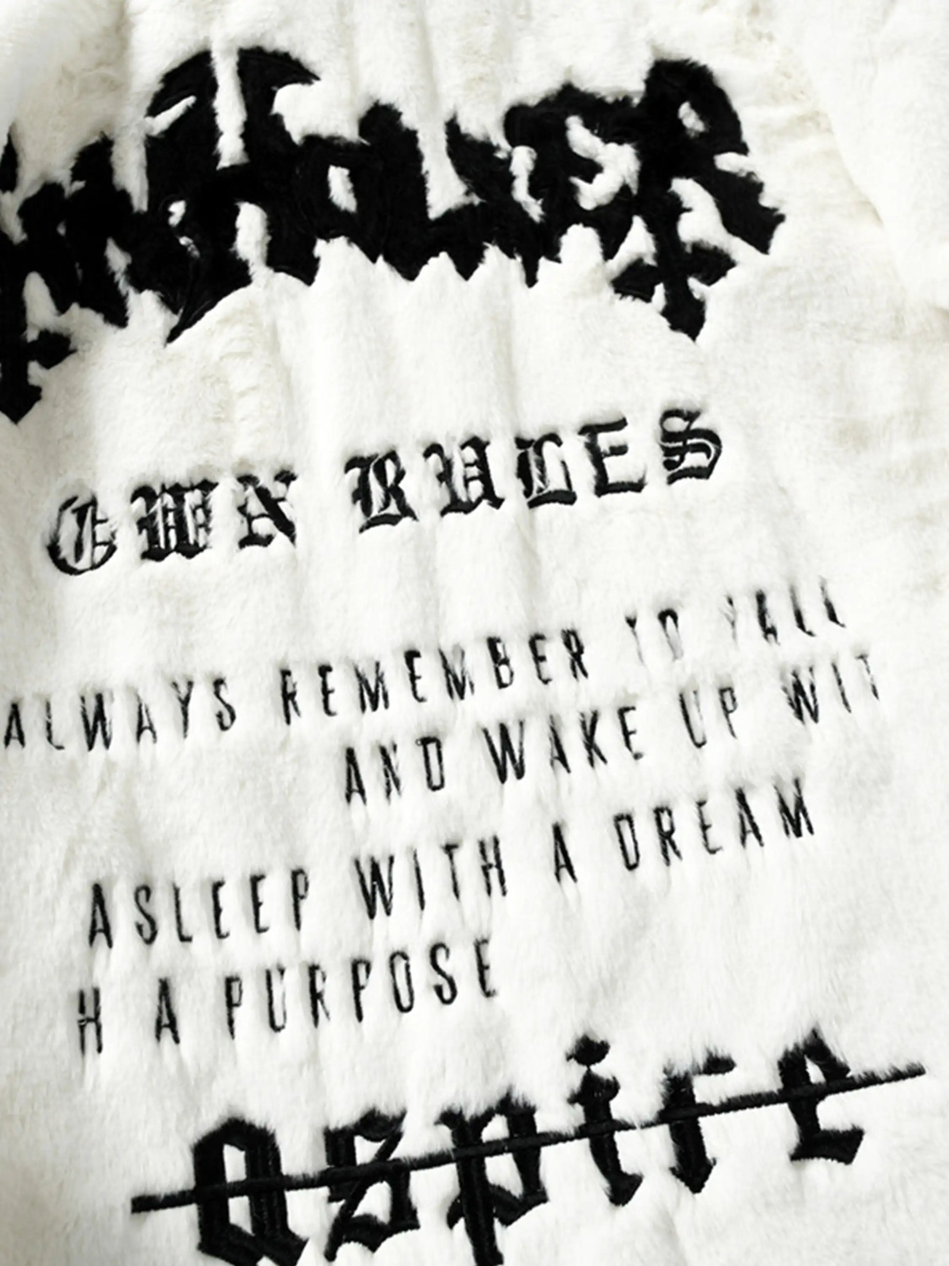 Plush Monogram Embroidered Coat