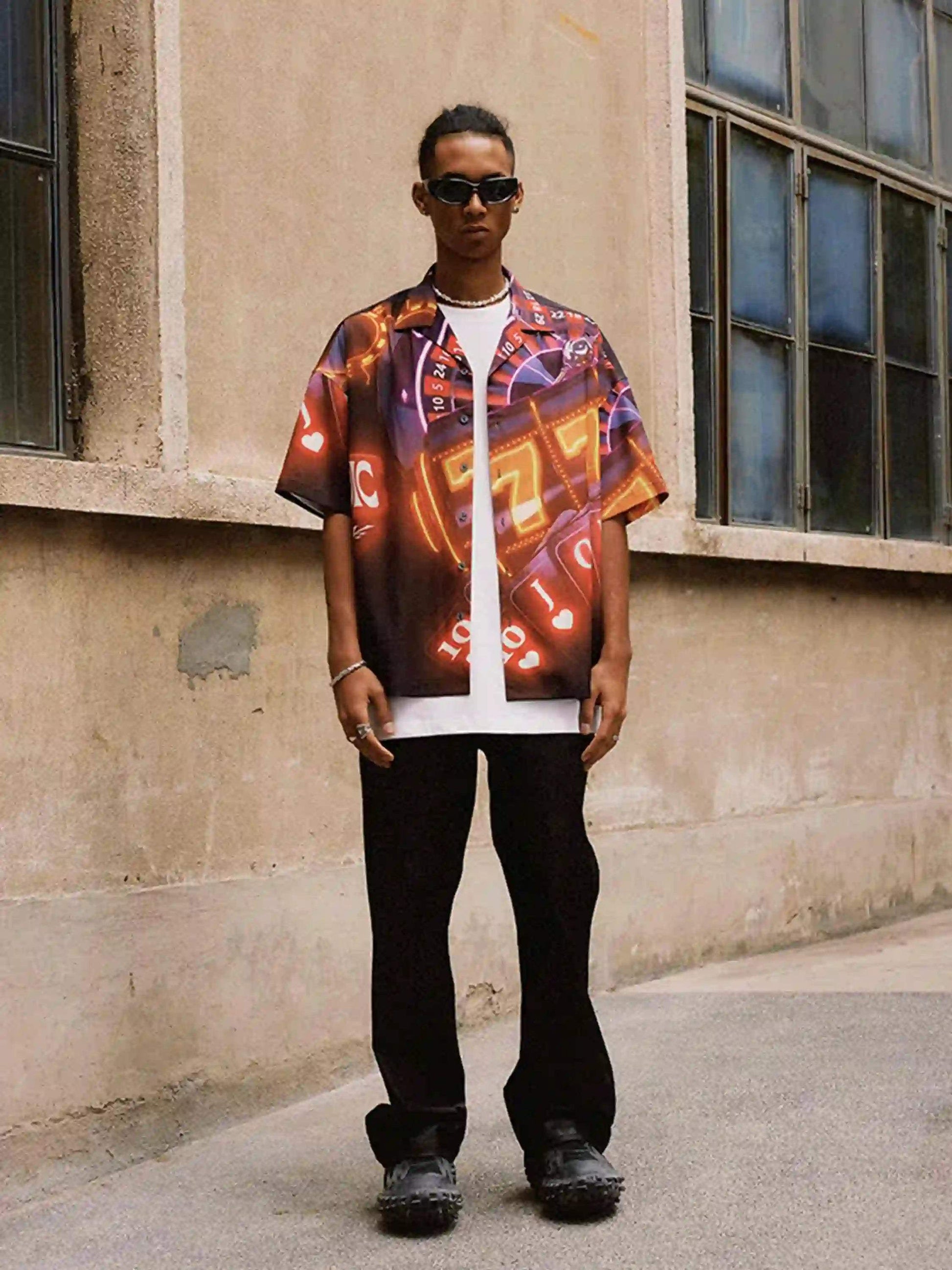 Disguisen American Street Dice Flower Shirt-0508