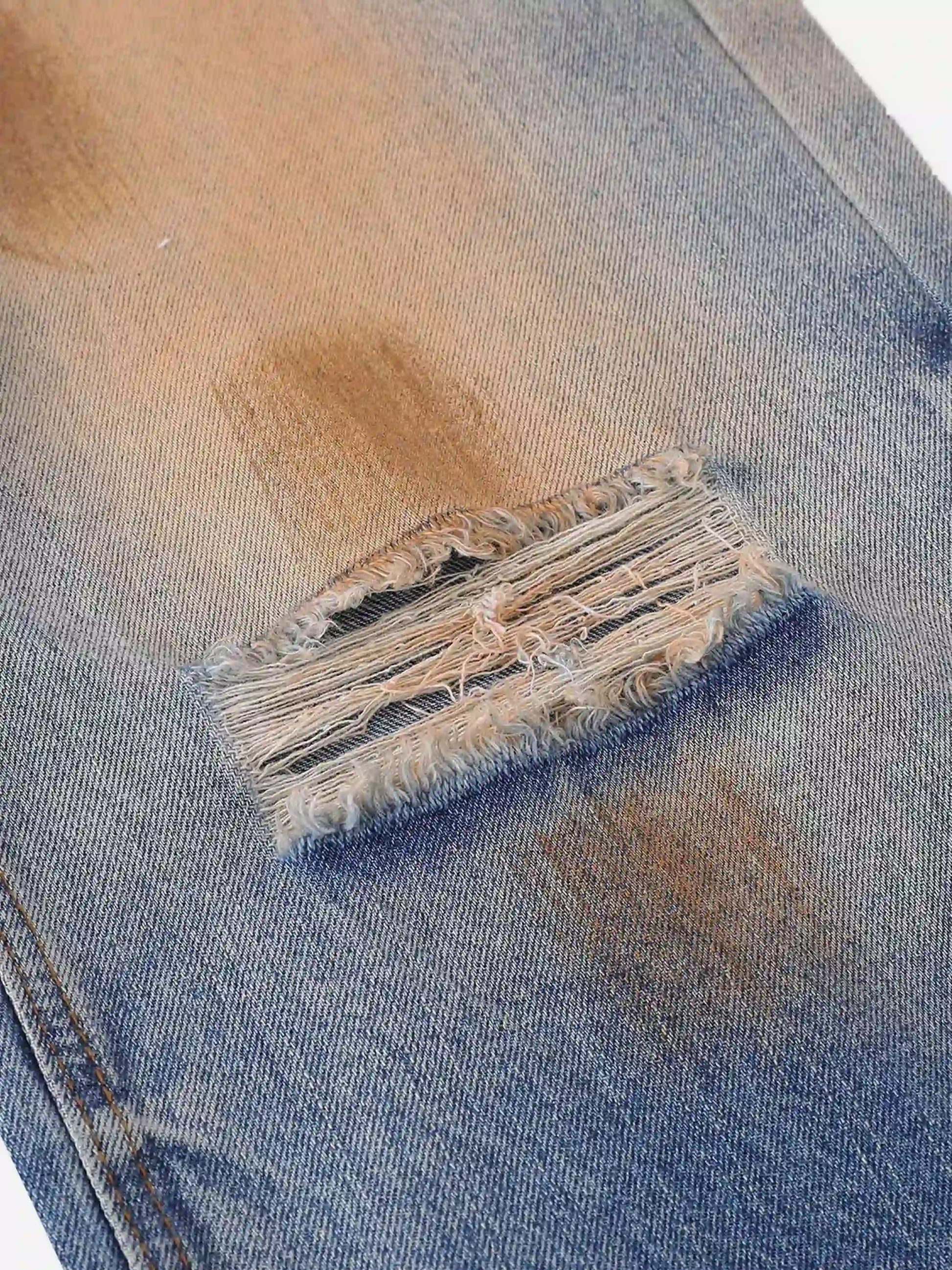 Disguisen Hip-Hop Ripped Mud-Dyed Jeans