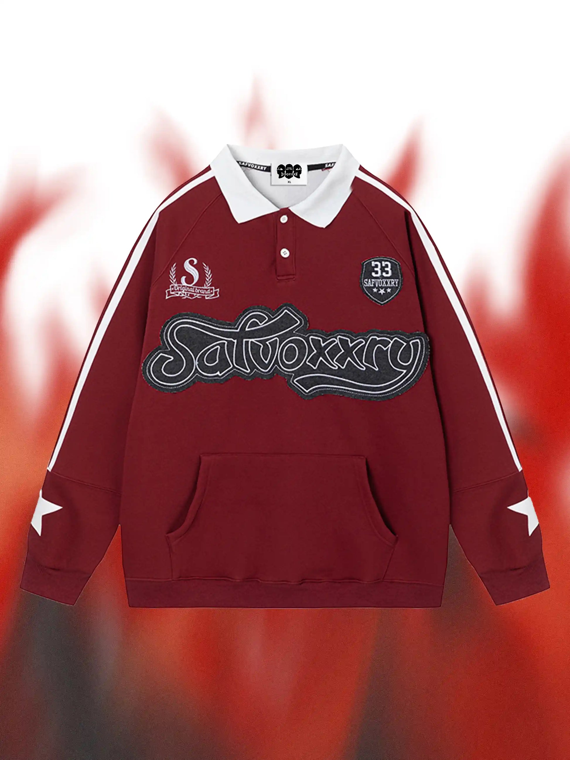 Patchwork Embroidered Thickened Sweatshirt