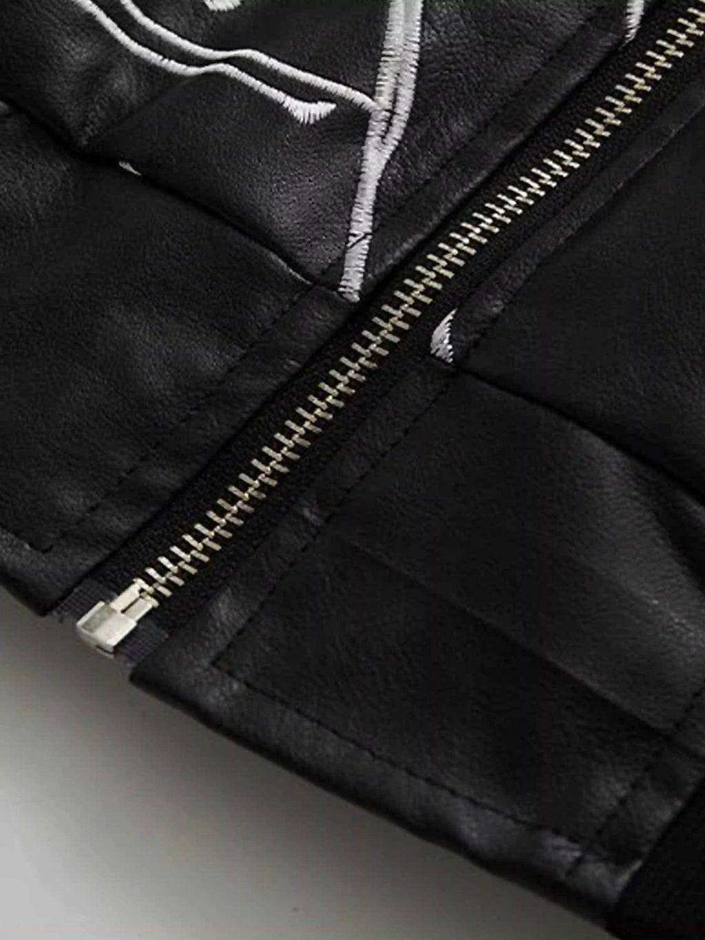 Disguisen Street Architecture Embroidered Leather Jacket