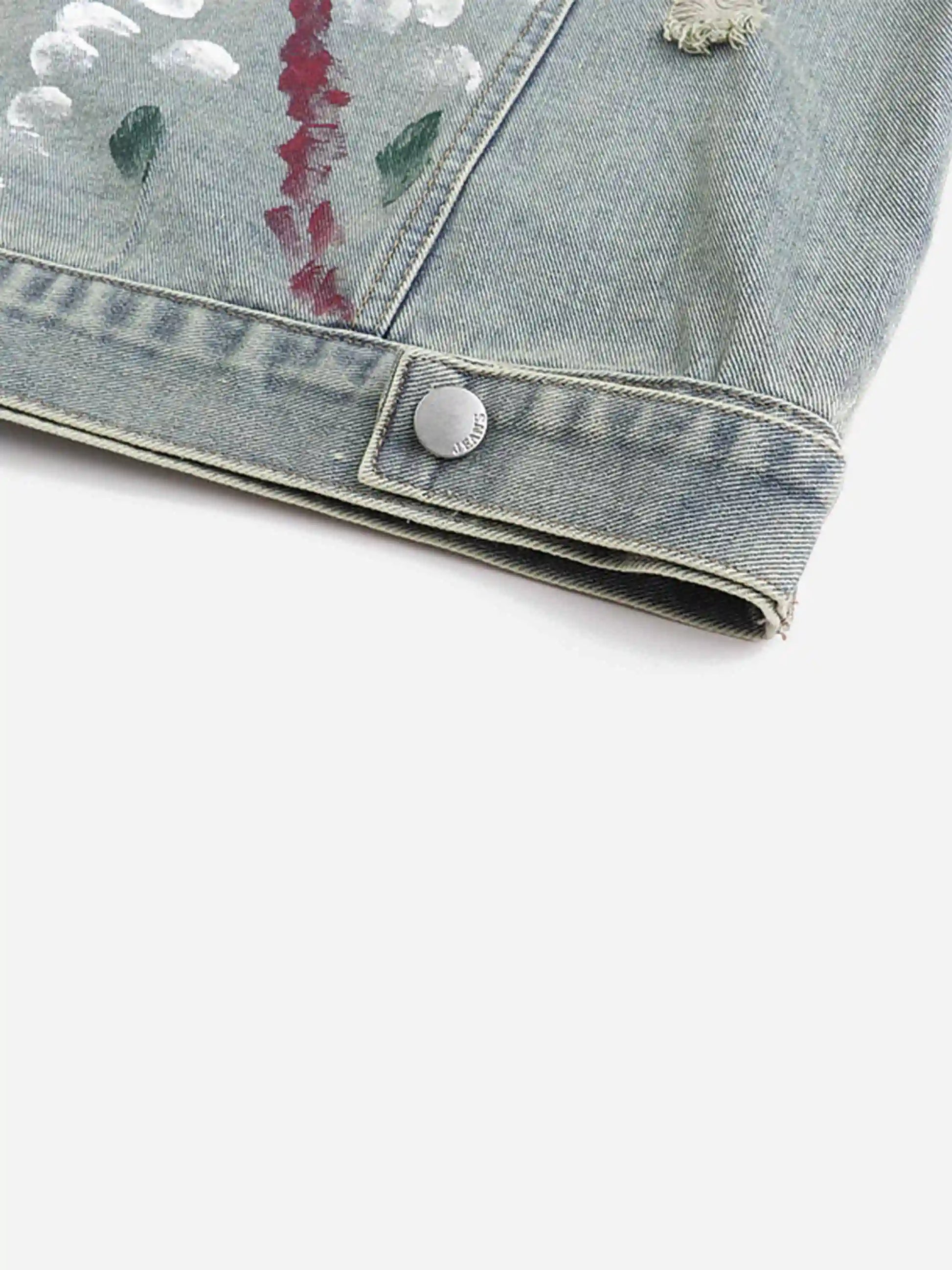 Disguisen Ink-splattered Ripped Denim Jacket